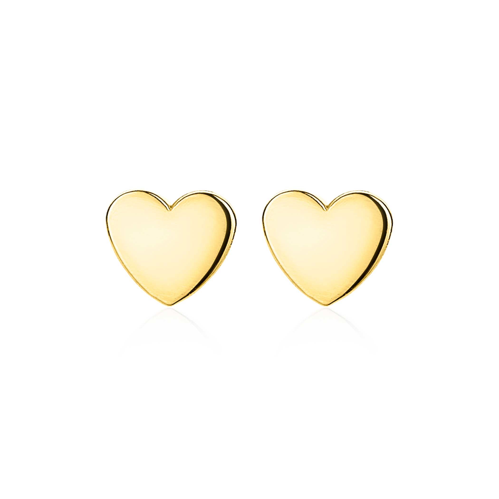 ZINZI 14K Gold Stud Earrings Heart ZGO214