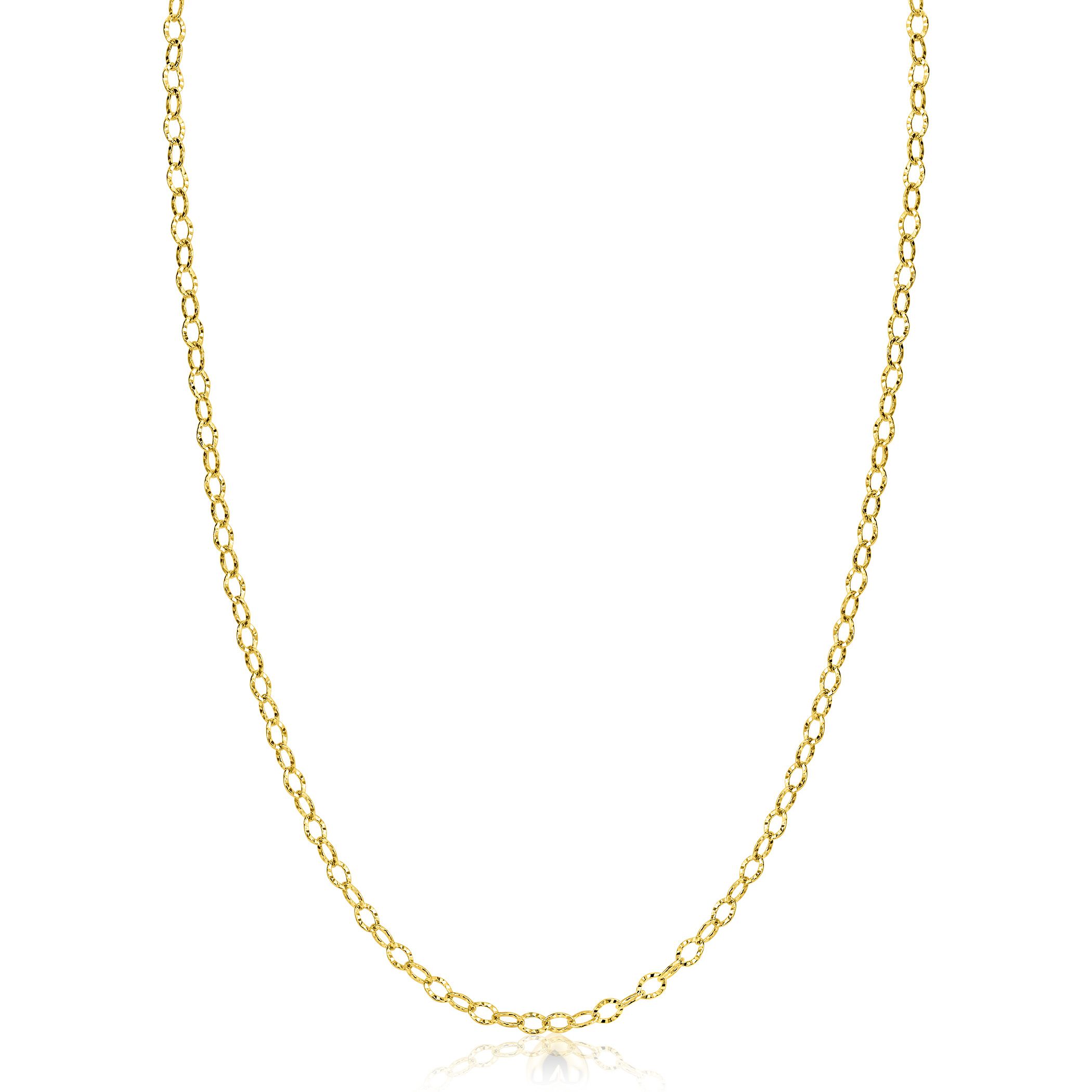 ZINZI GOLD collier ronde schakels gediamanteerd