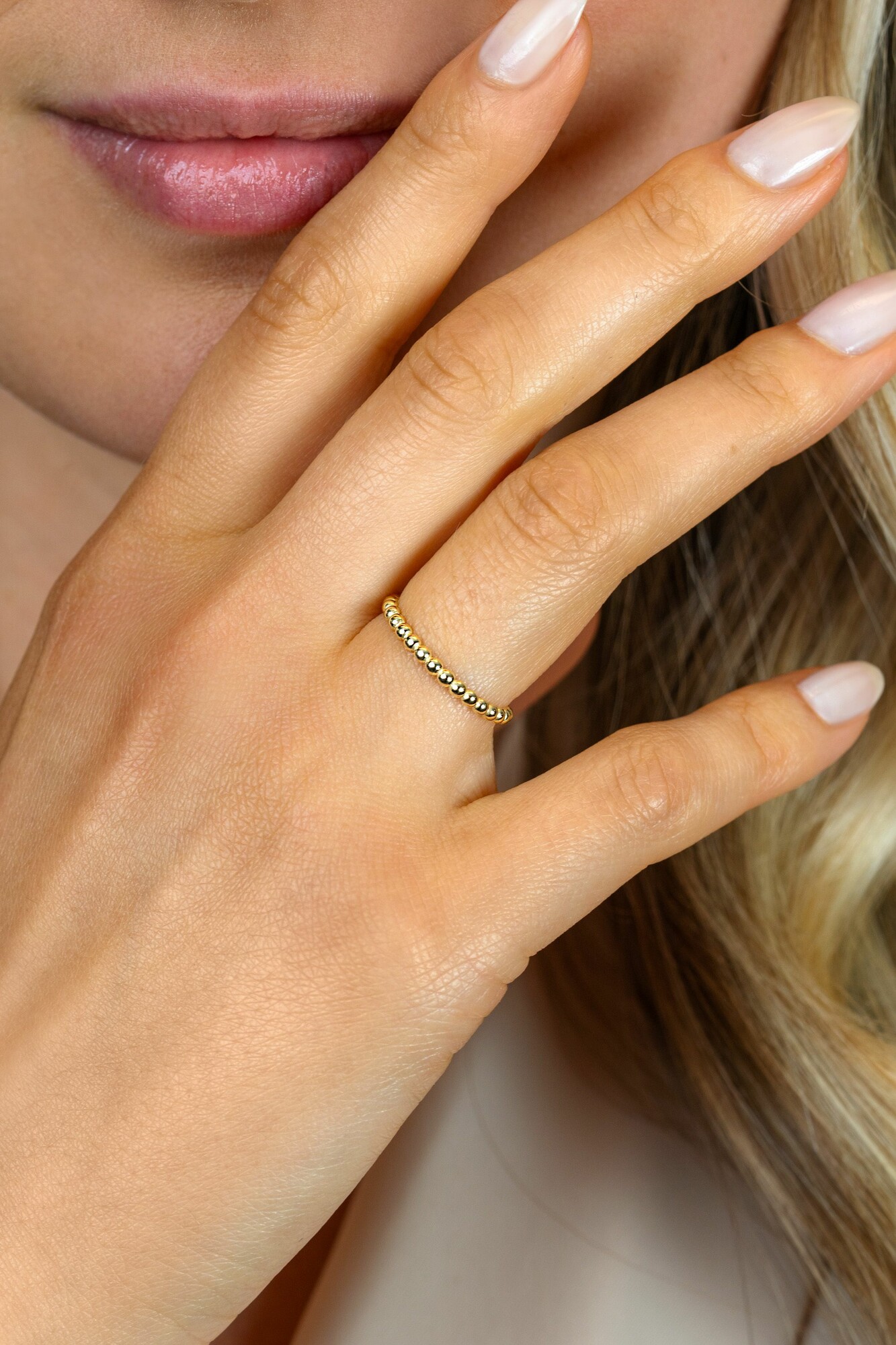 ZINZI Gold ring bolletjes mt.58