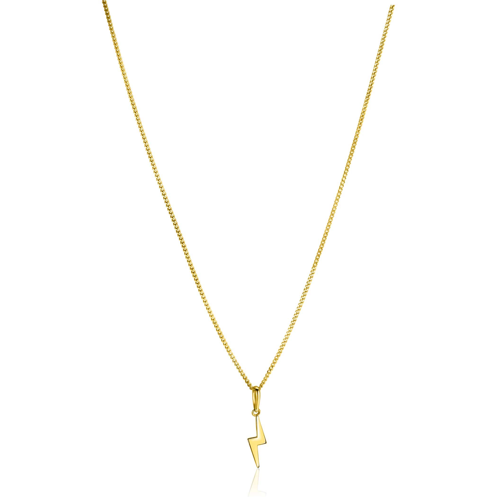 18mm ZINZI 14K Gold Pendant Shiny Lightning Bolt ZGH402 (excl. necklace)