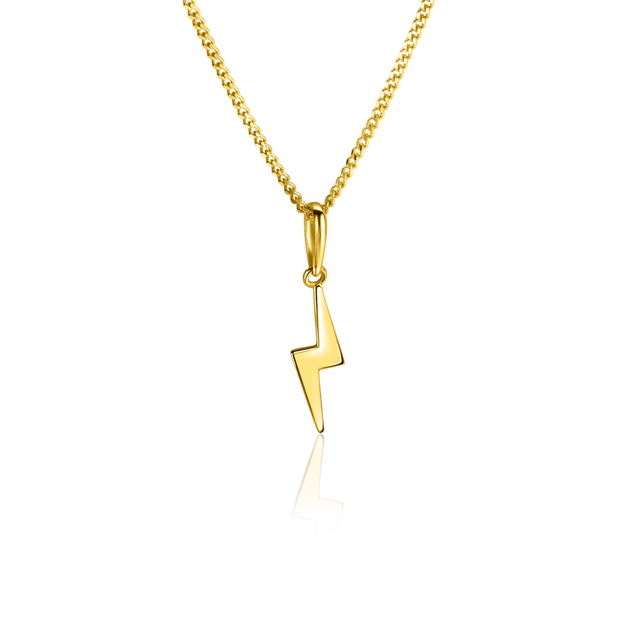 18mm ZINZI 14K Gold Pendant Shiny Lightning Bolt ZGH402 (excl. necklace)