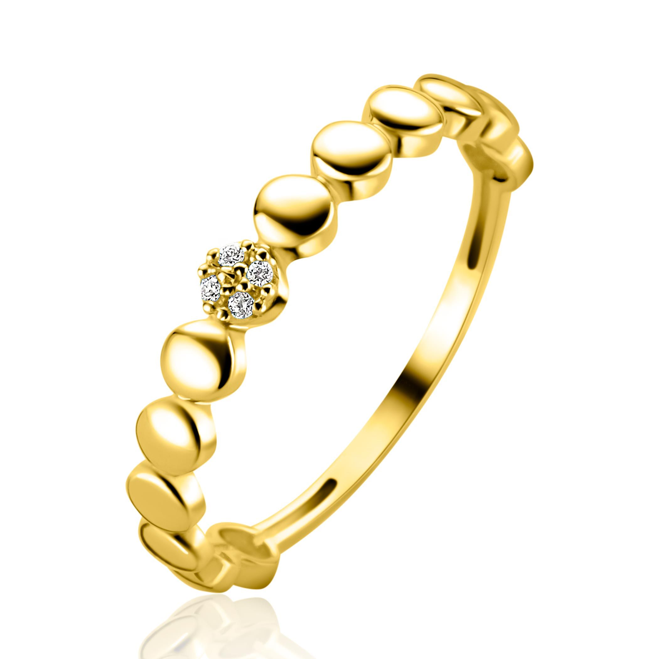 ZINZI GOLD ring rondjes midden met zirconia's mt58