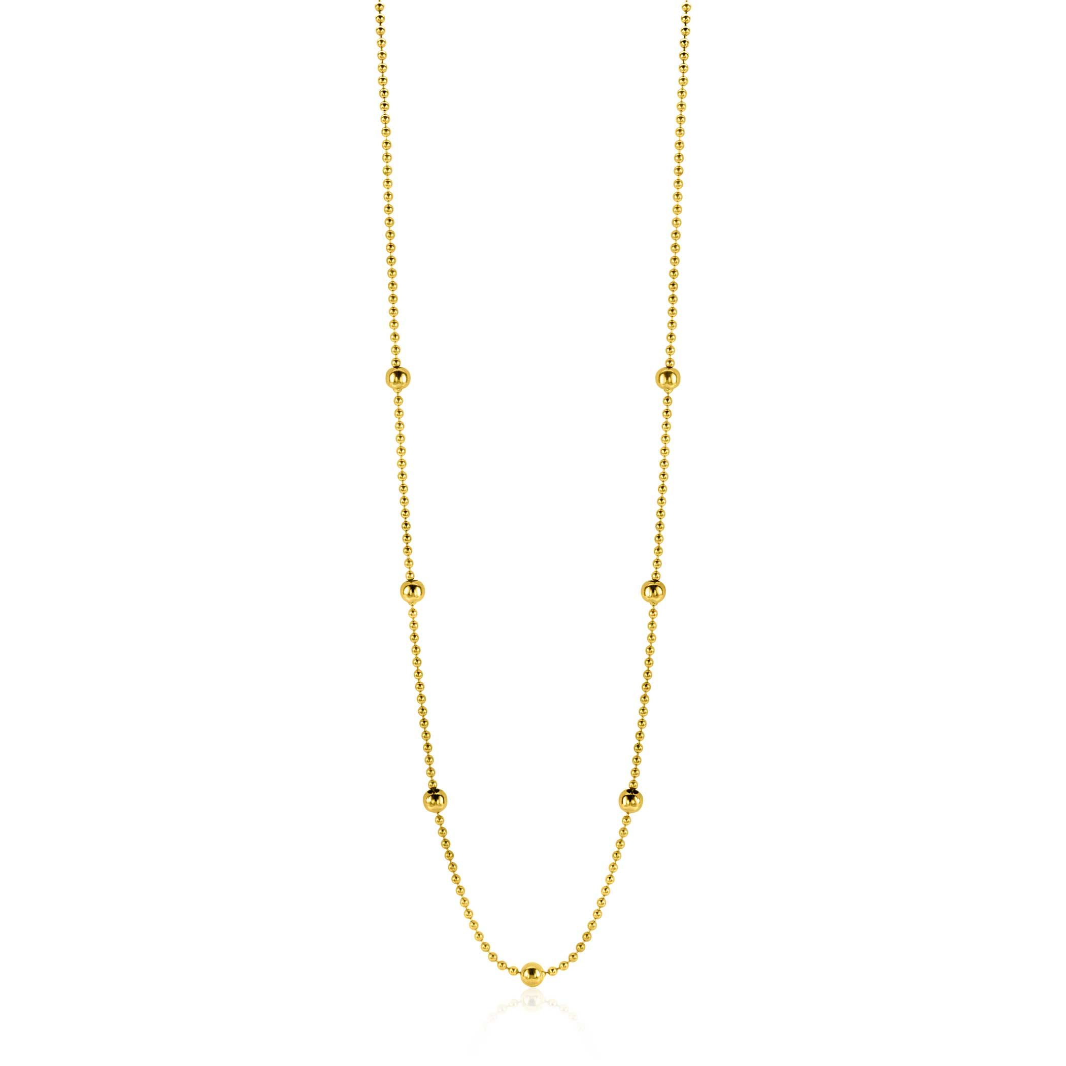 ZINZI 14K Gold Bead Necklace 3mm width 43cm ZGC311