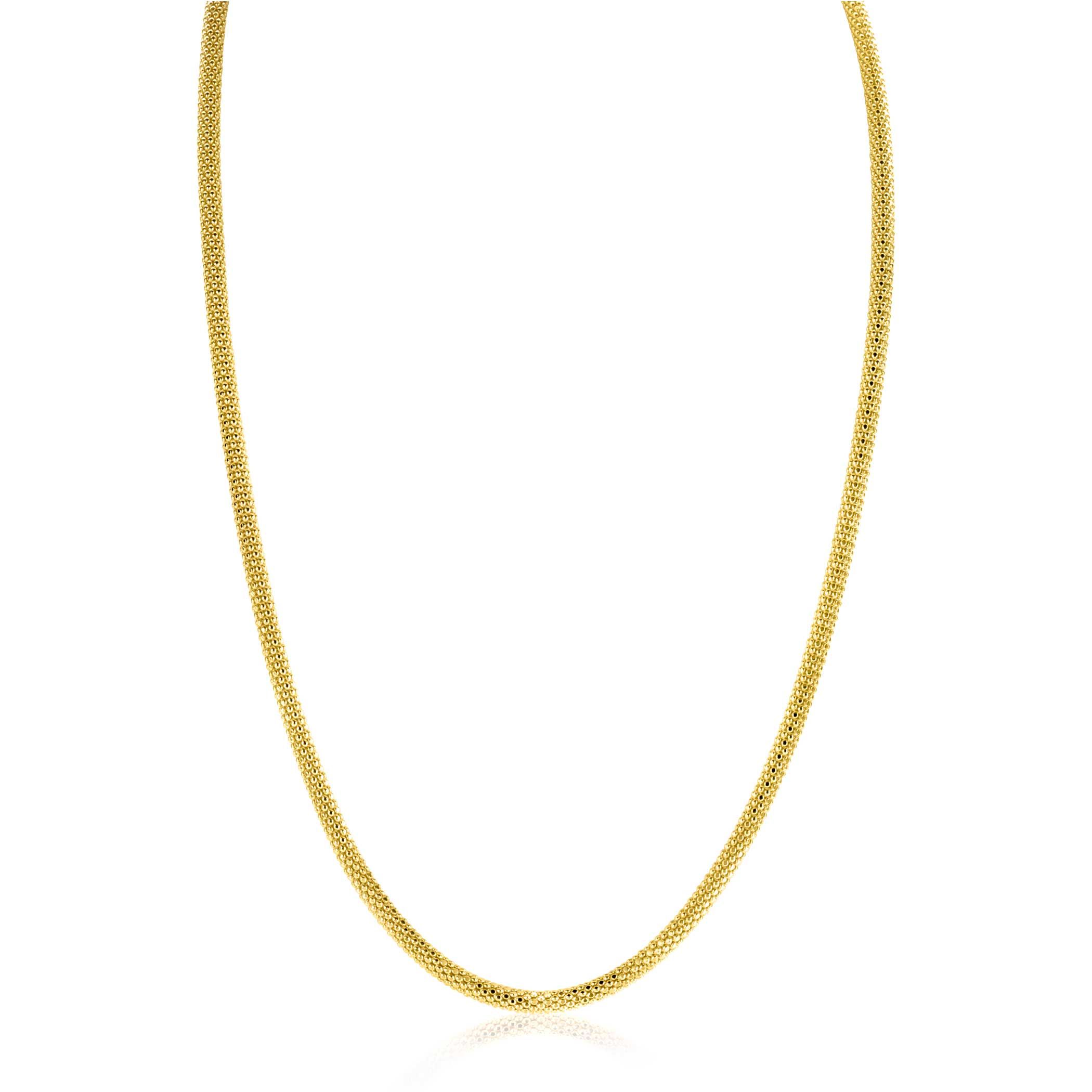ZINZI 14K Gold Popcorn Chain Necklace 3mm width 43cm ZGC380