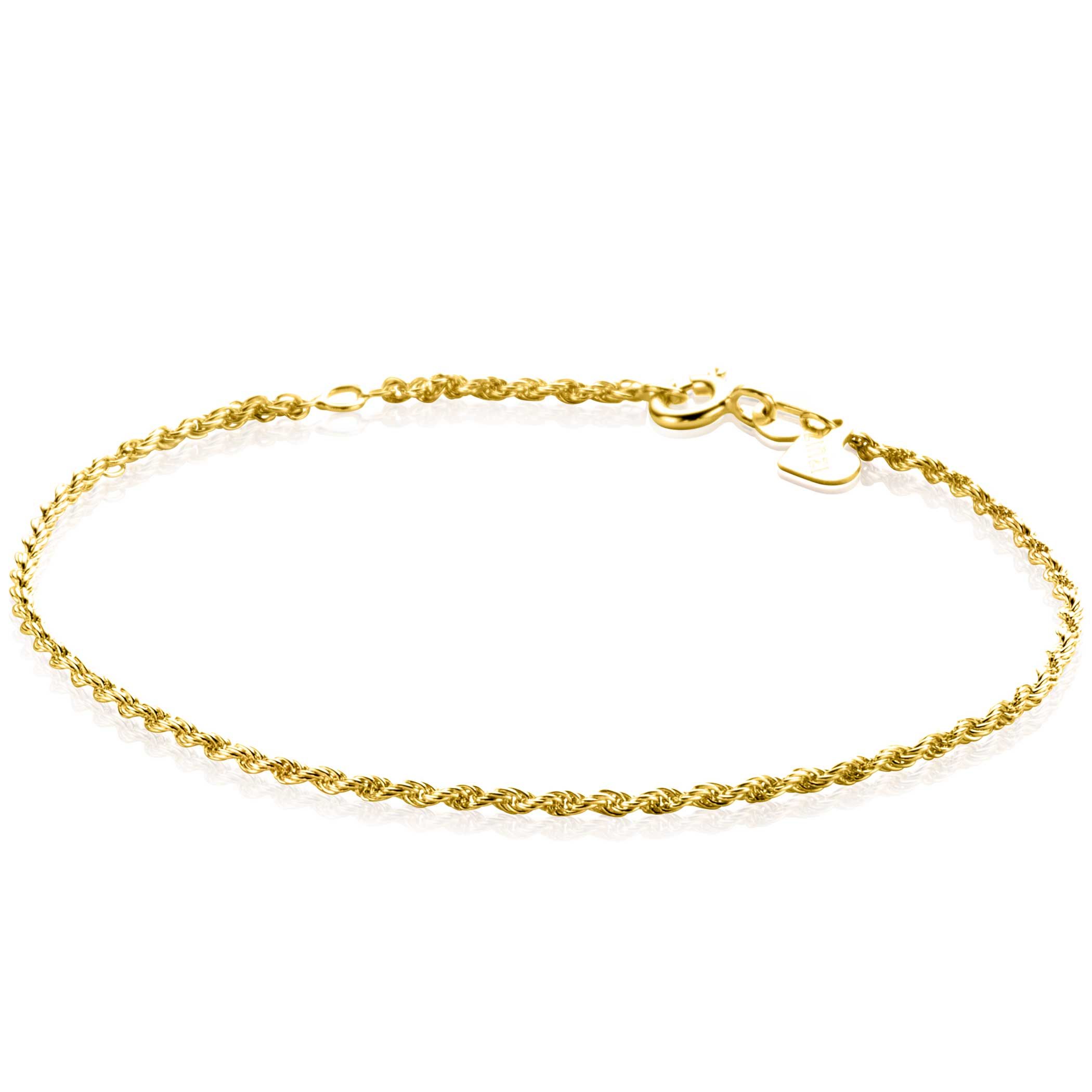 ZINZI 14K Gold Cord Bracelet 1,6mm width 17-19cm ZGA398