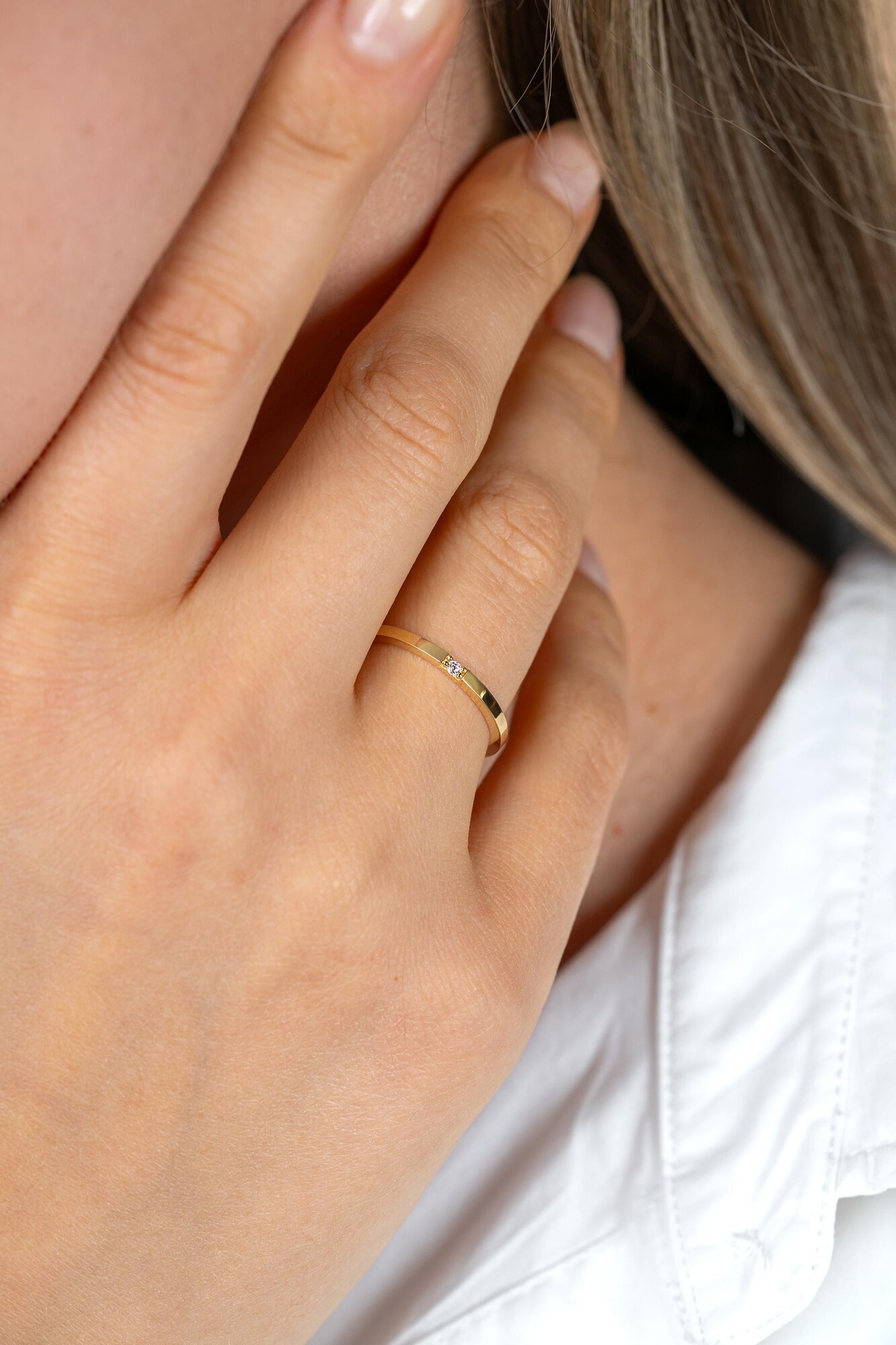 ZINZI GOLD rijring met 1 zirconia maat 58