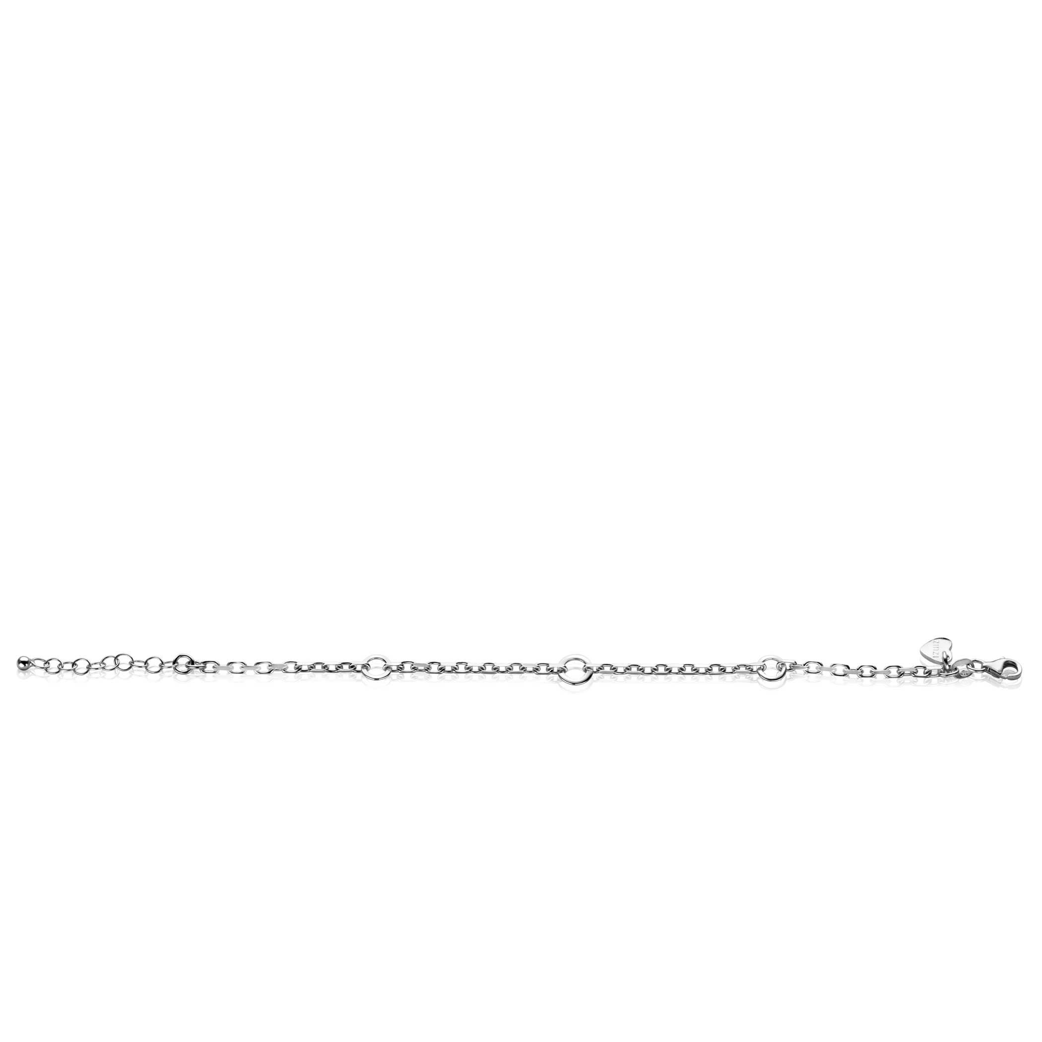 ZINZI Sterling Silver Chain Bracelet with Oval Chains and 3 Round Chains (7mm) 17,5-20cm ZIA-BF88