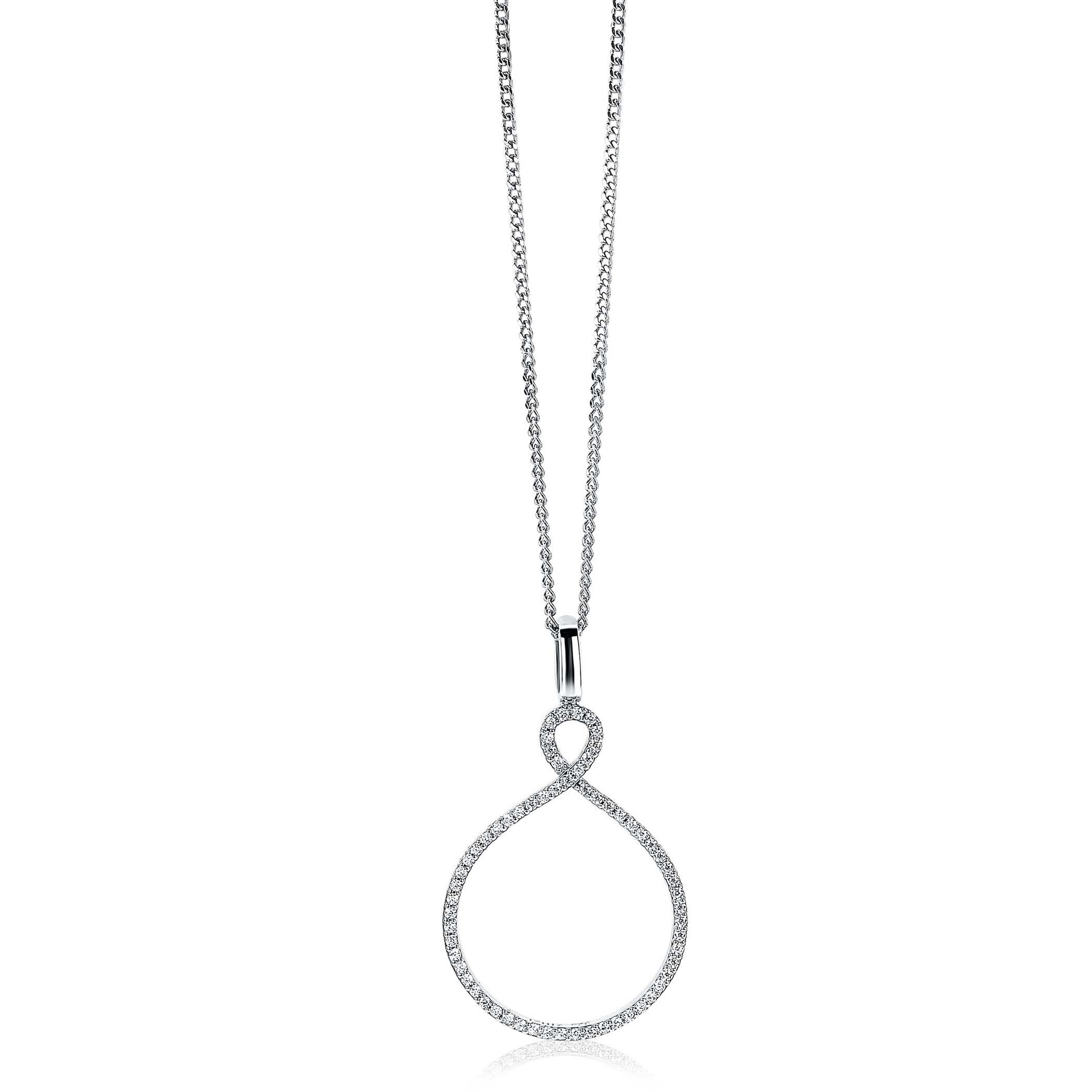 ZINZI Sterling Silver Infinity Pendant White ZIH1893