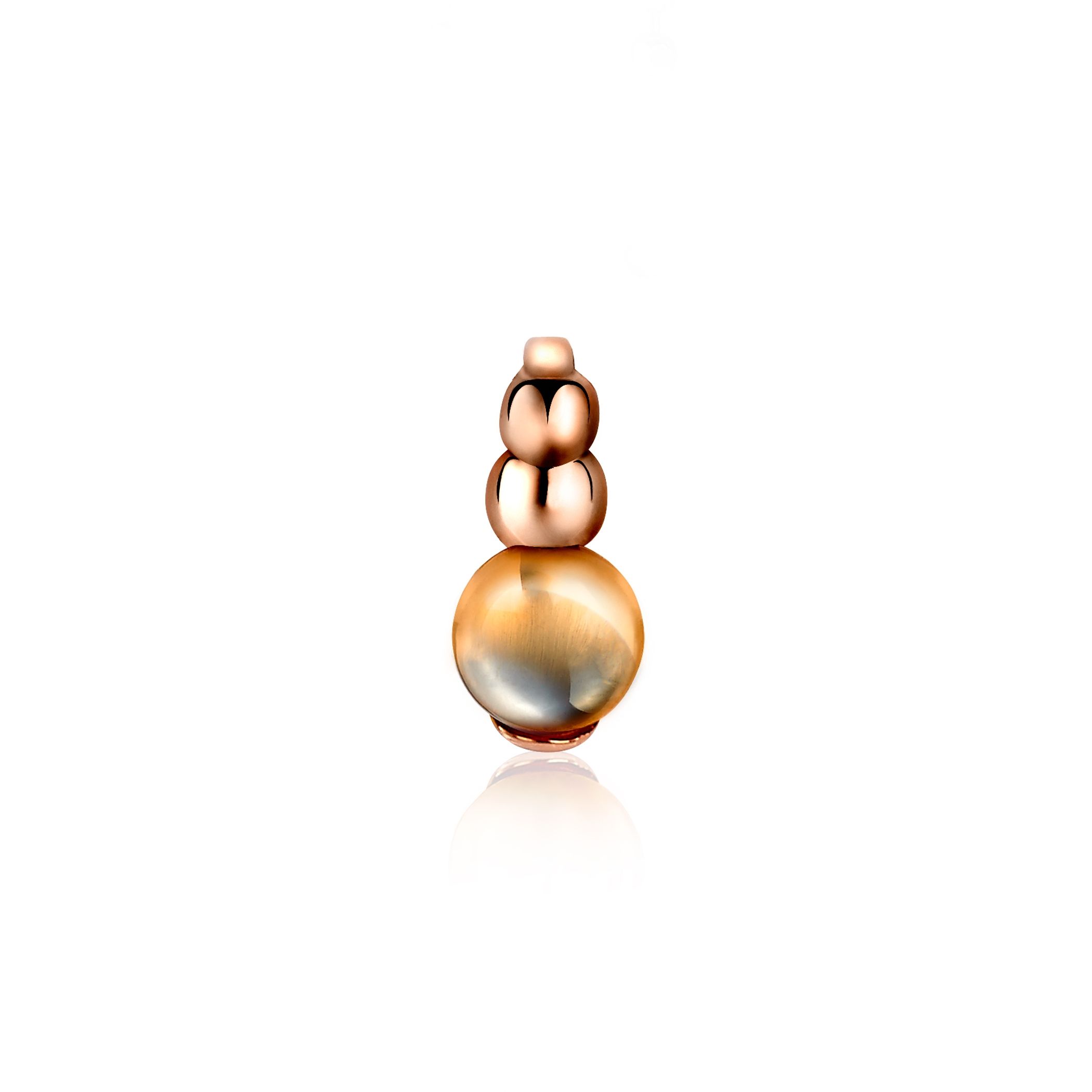 ZINZI Rose Gold Plated Sterling Silver Round Pendant Champagne ZIH1112C
