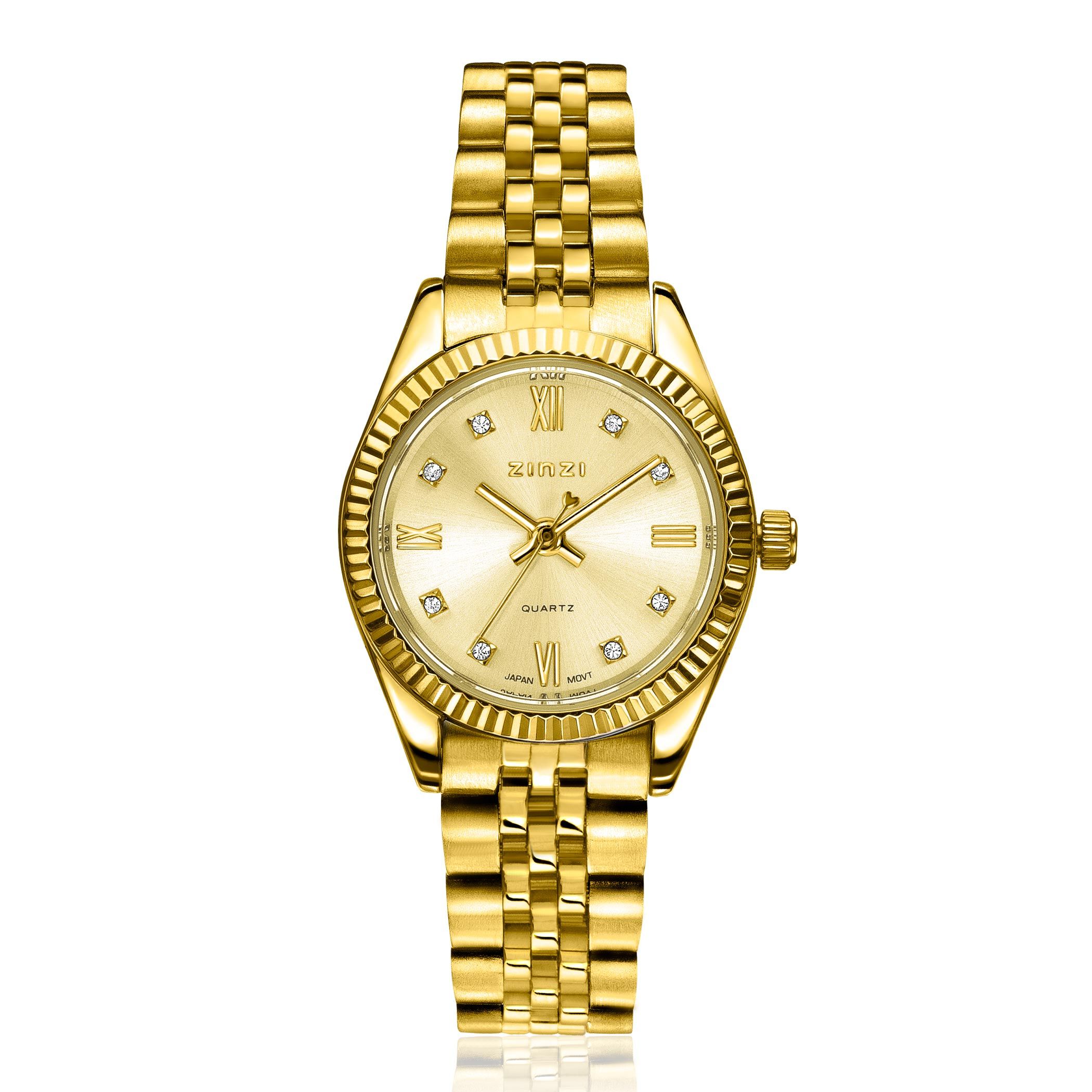 ZINZI Mini Iconic Watch 24mm Gold Colored Dial, Case and Chain Strap ZIW2710