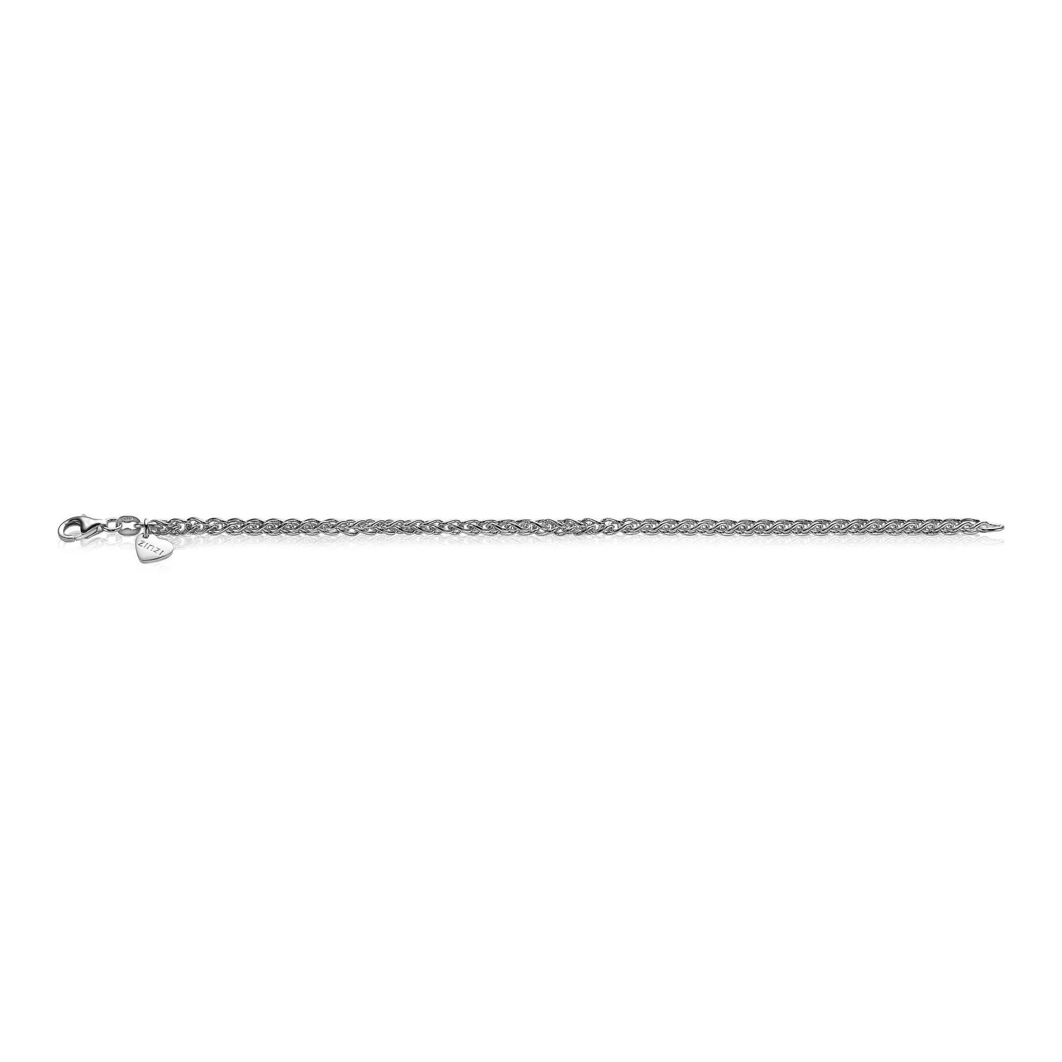 ZINZI Sterling Silver Wheat Chain Bracelet 3,5mm ZIA1260