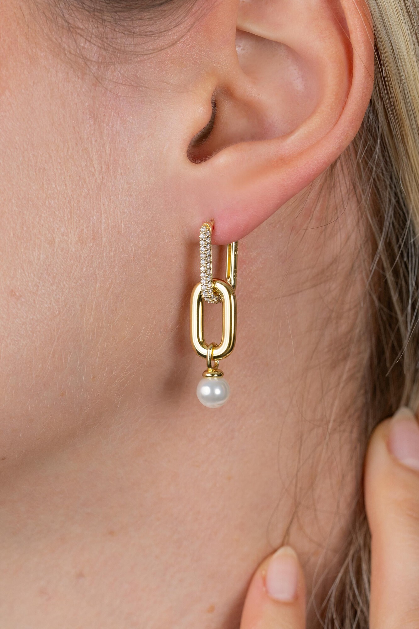 ZINZI zlv.oorbedels gg.verg.ovaal open en parel 6mm