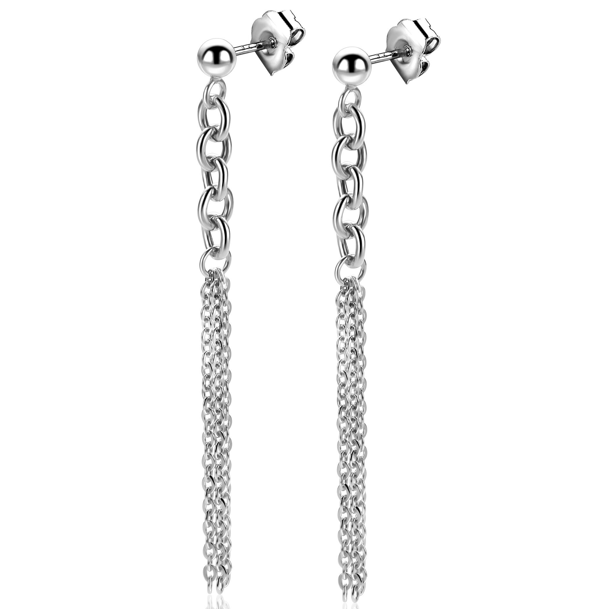 ZINZI zlv. oorstekers ovale schakels lang