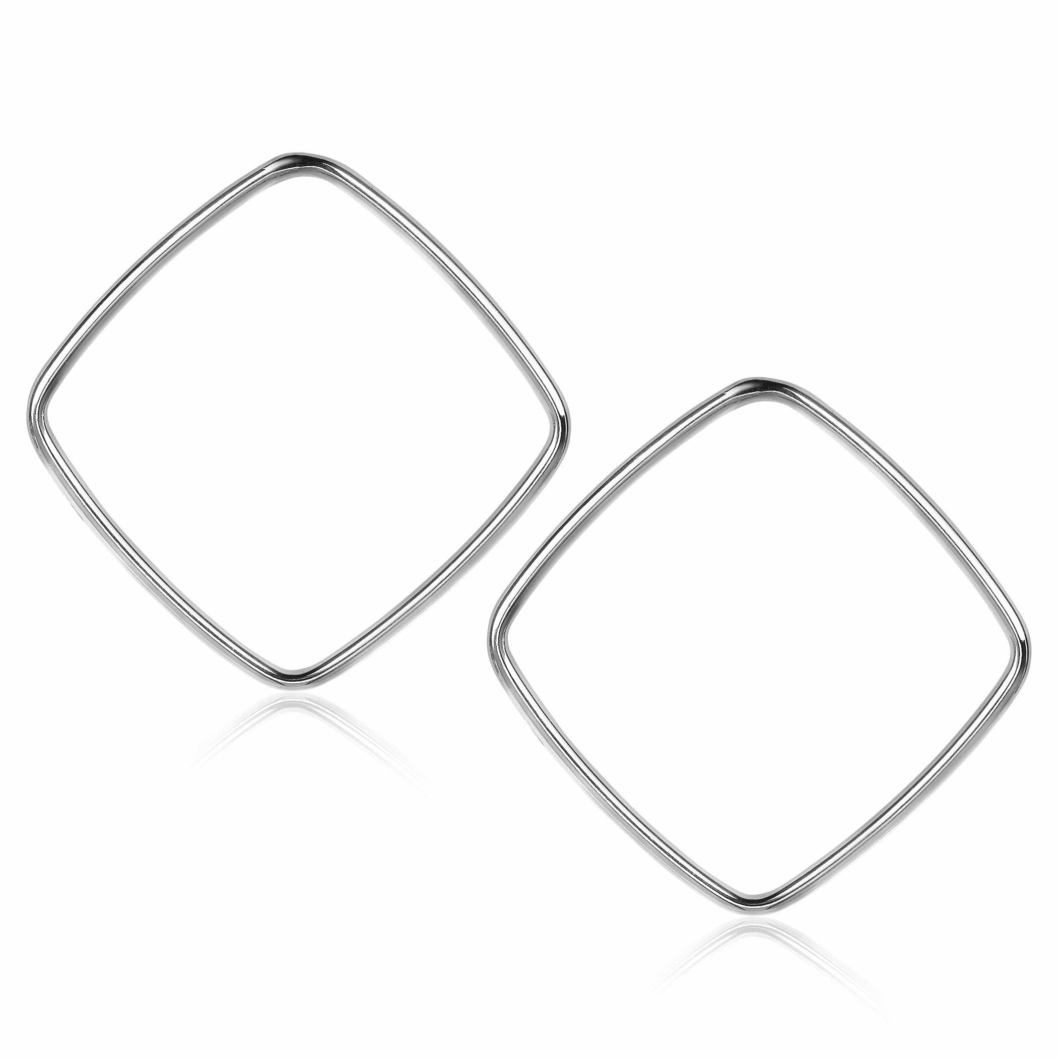 44mm ZINZI Sterling Silver Stud Earrings Open Square ZIO2095