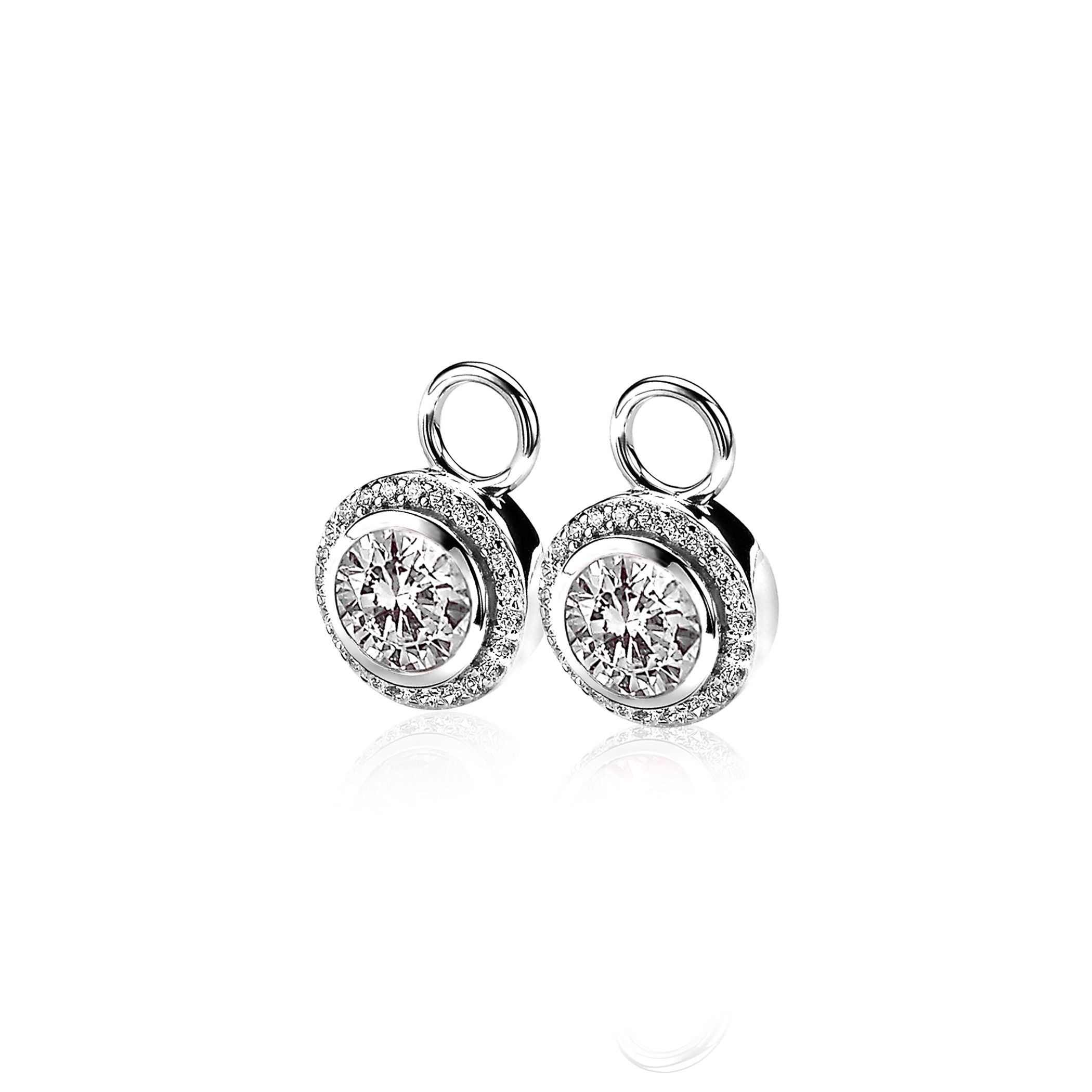 ZINZI Sterling Silver Earrings Pendants White ZICH1244 (excl. hoop earrings)