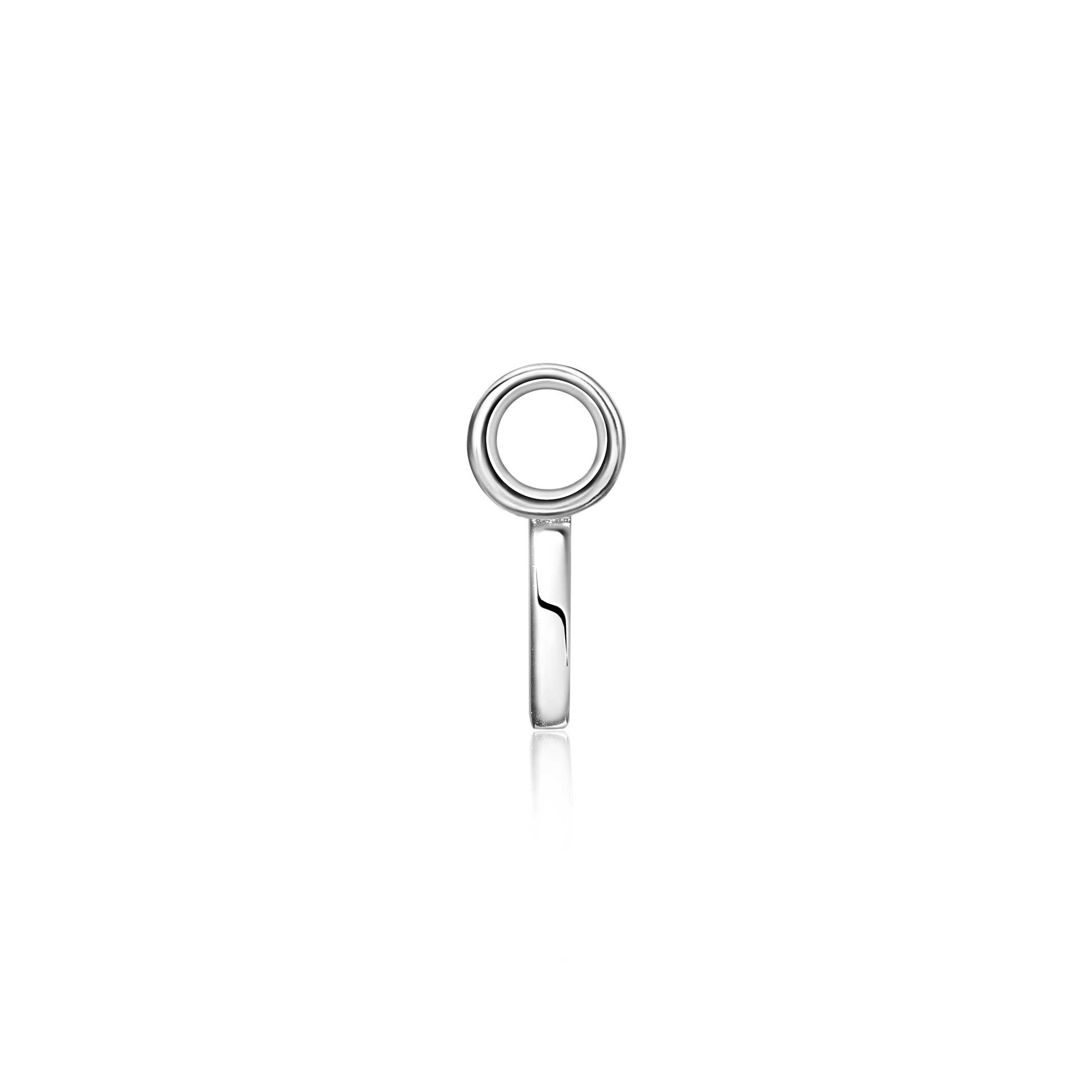 ZINZI Sterling Silver Letter Earrings Pendant I price per piece ZICH2144I (excl. hoop earrings)