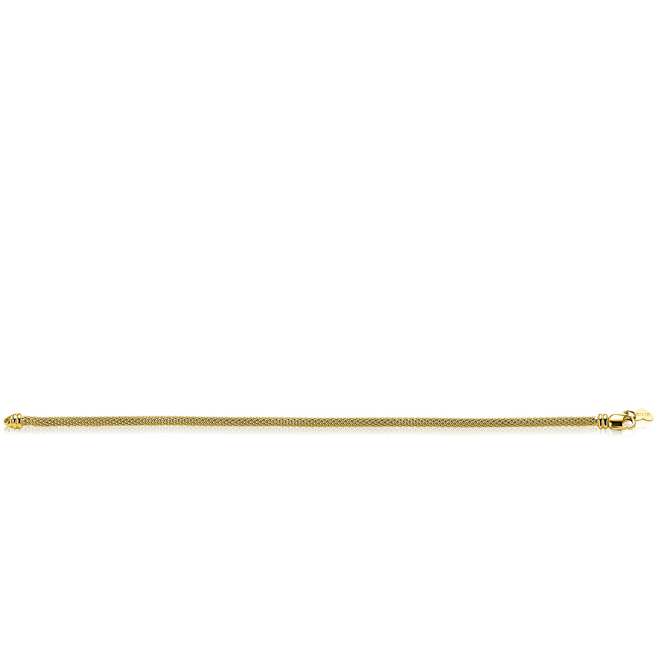 ZINZI zlv. armband gg.verg.fijne popcorn 3mm
