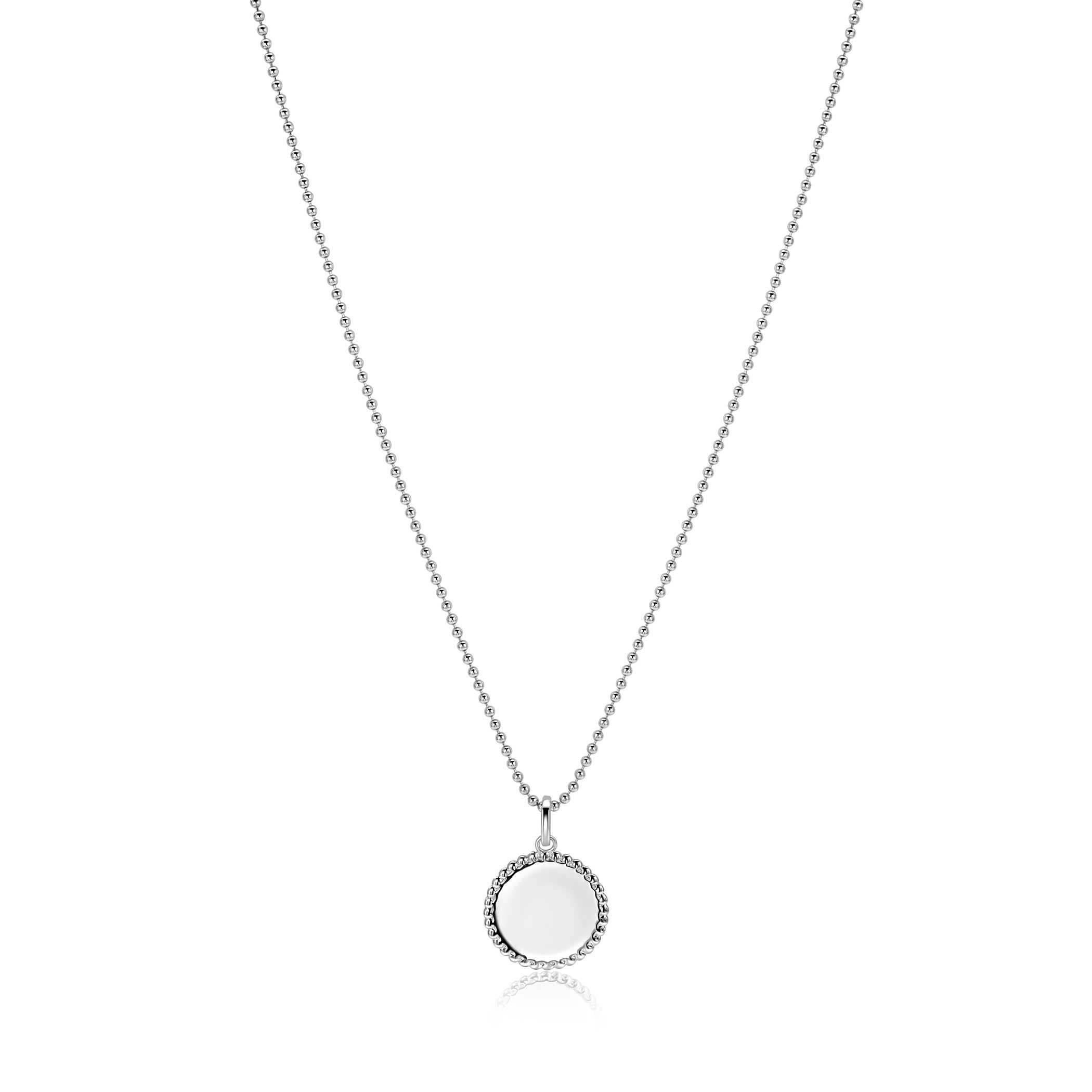 19mm ZINZI silver coin pendant with pearl rim for engraving ZIH2651 (without chain)