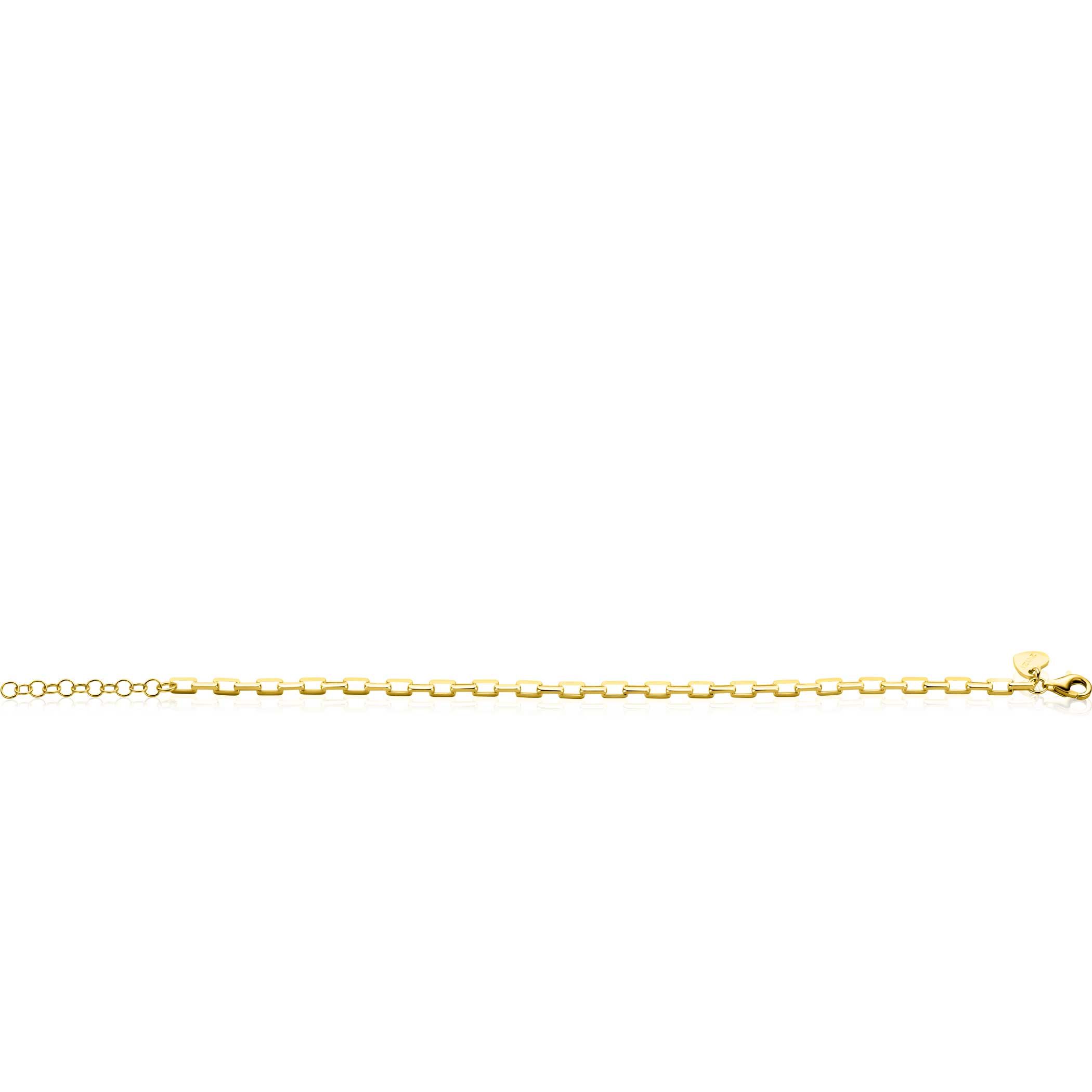ZINZI gold plated silver bracelet with Venetian links 3mm 16.5-19.5cm ZIA2587