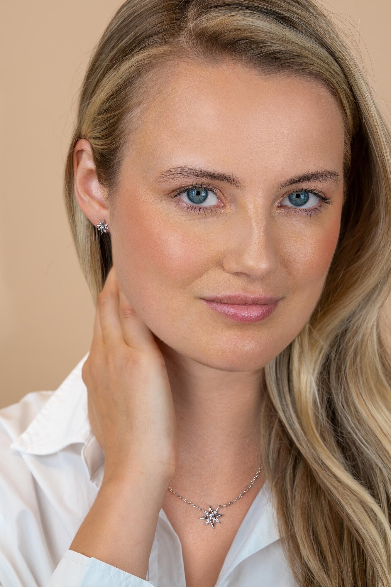 ZINZI zlv. collier met fantasie ster met zironia's