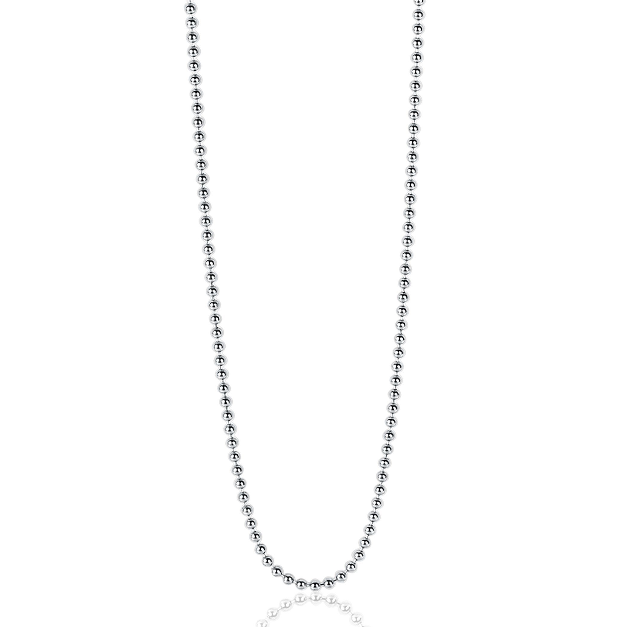42cm ZINZI Sterling Silver Beads Necklace ZILC-B42