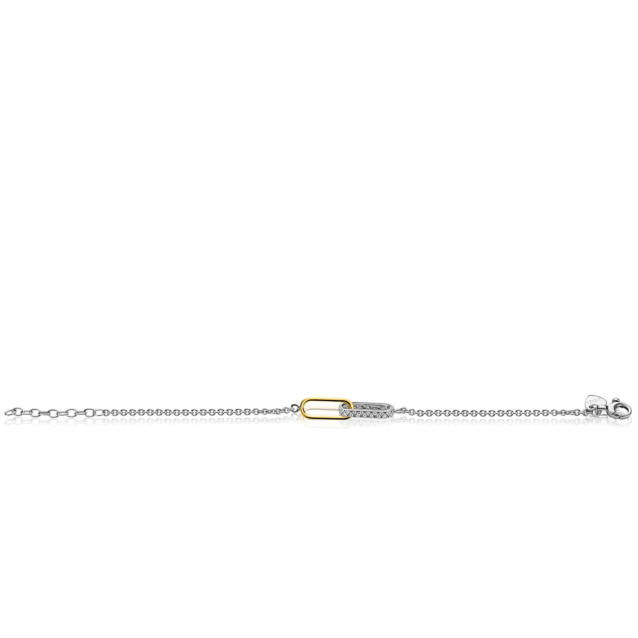 ZINZI zlv.armband bic.met verbonden schakels 1xzirc.