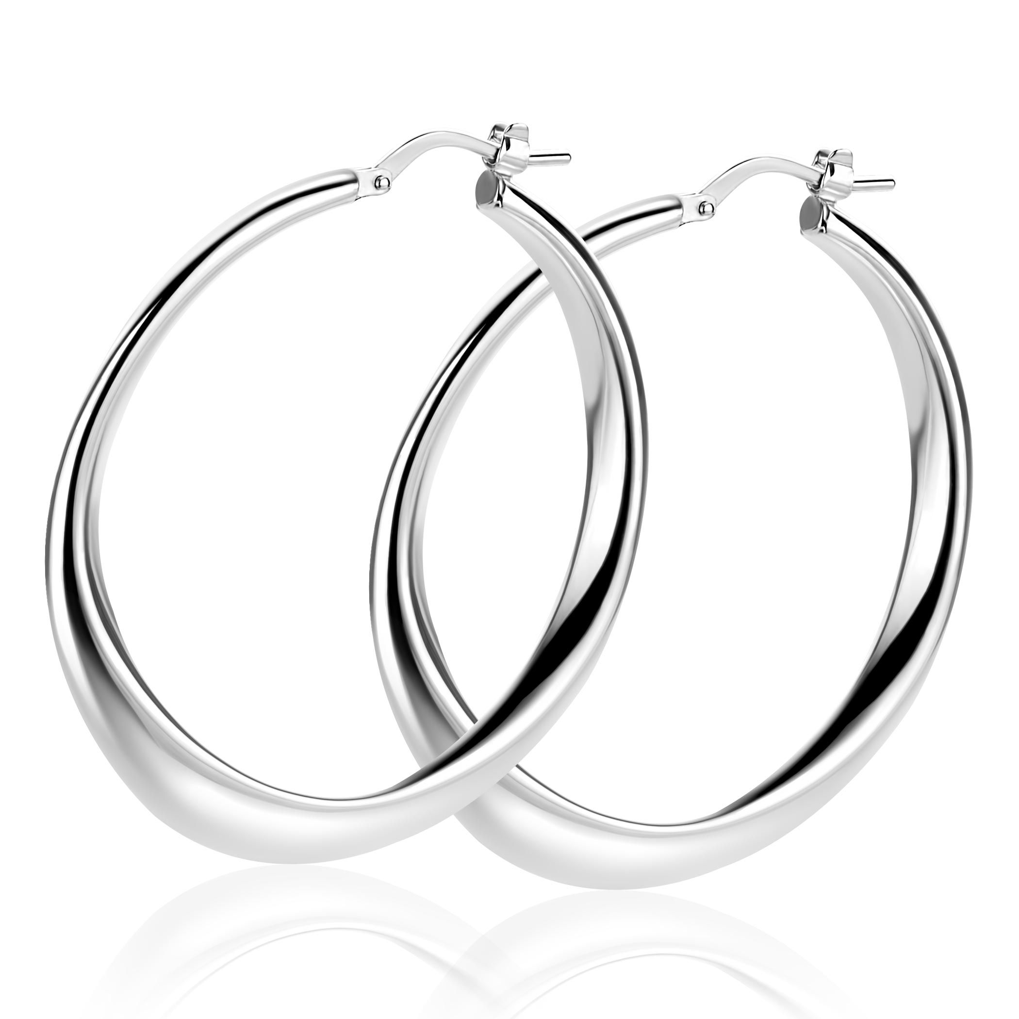 ZINZI zlv. oorringen rond organisch 40x3.5mm