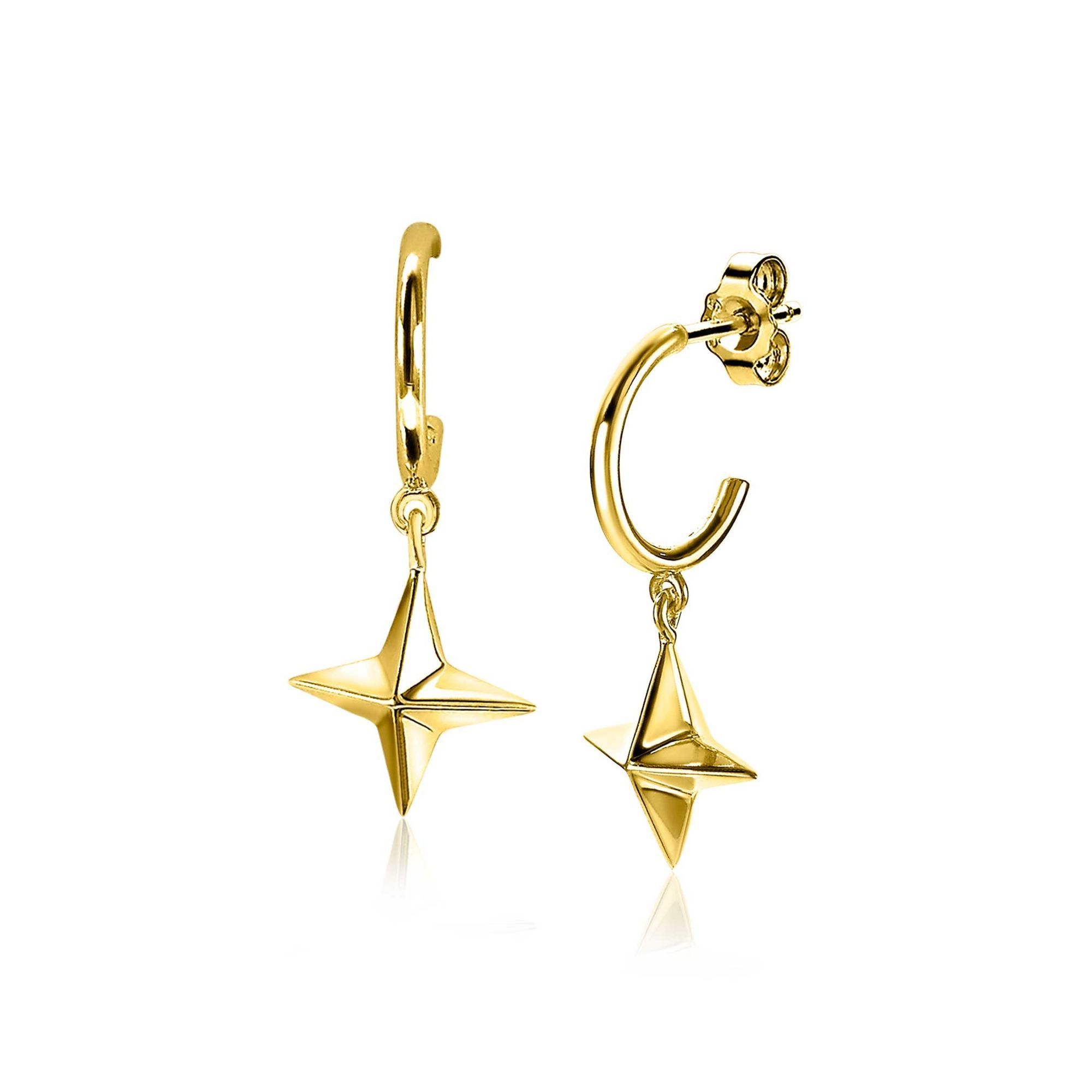 ZINZI Gold Plated Sterling Silver Earrings Star Charm ZIO1979G