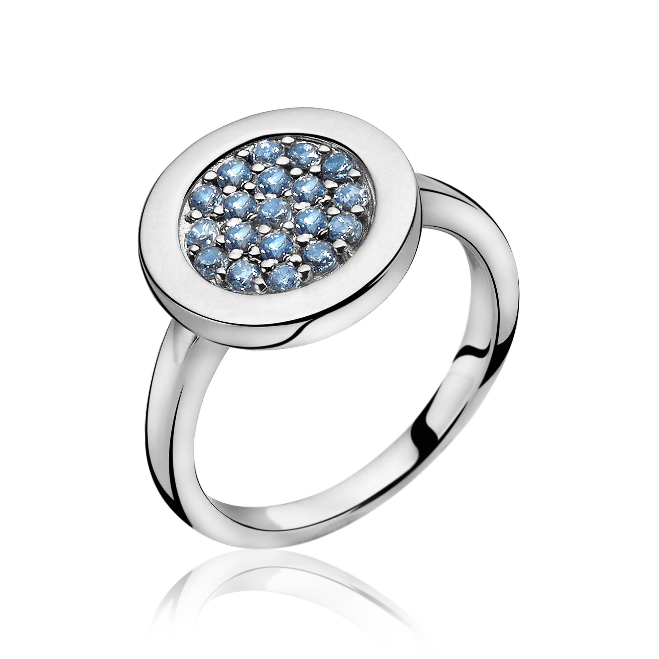 ZINZI Sterling Silver Ring Blue ZIR1005B