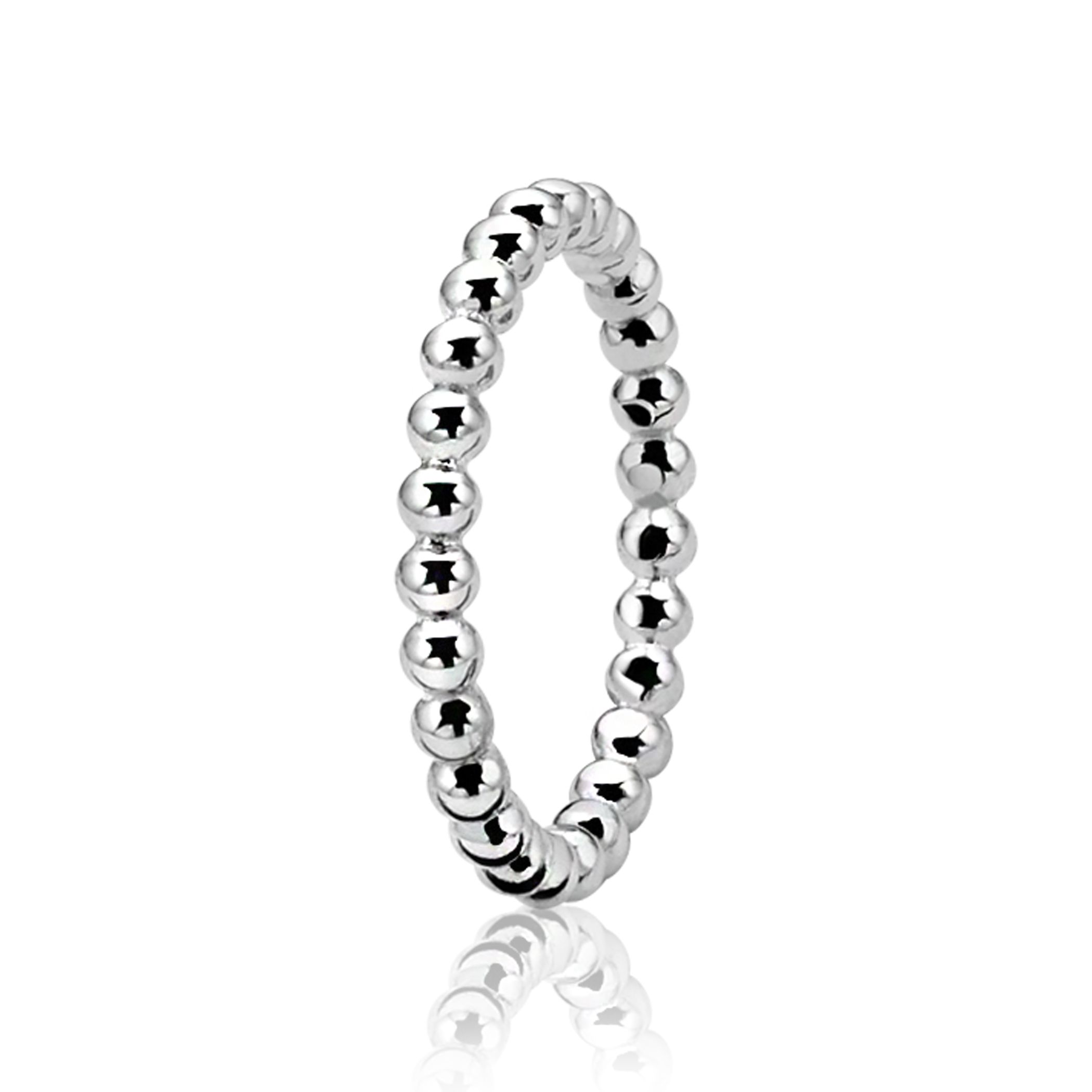 ZINZI Sterling Silver Ring Shiny Beads ZIR923