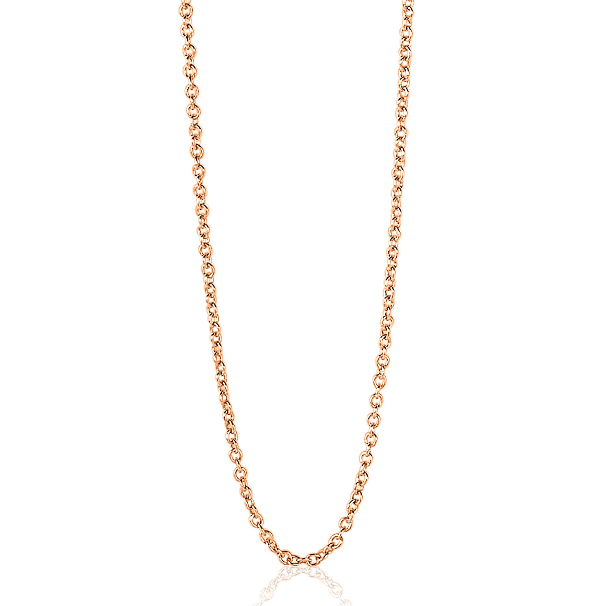 ZINZI Sterling Silver Anchor Necklace Rose Gold Plated ZILC-A42R