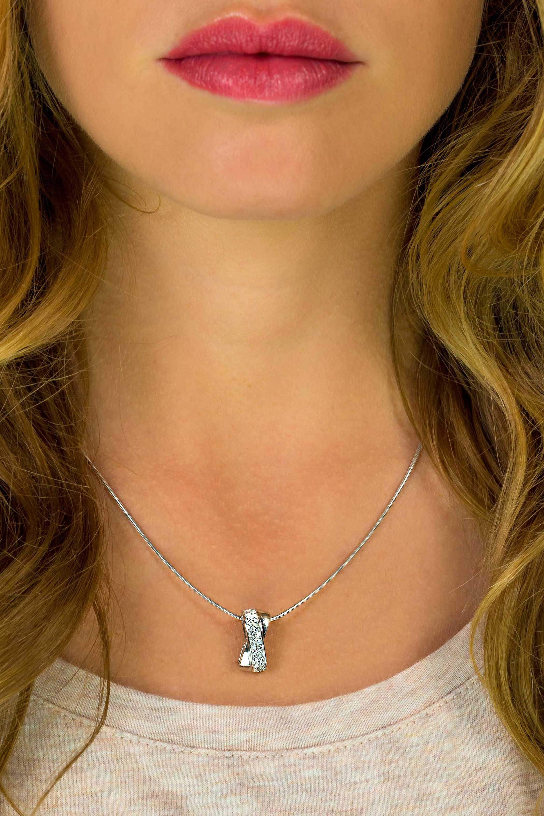 ZINZI Sterling Silver Pendant White ZIH804