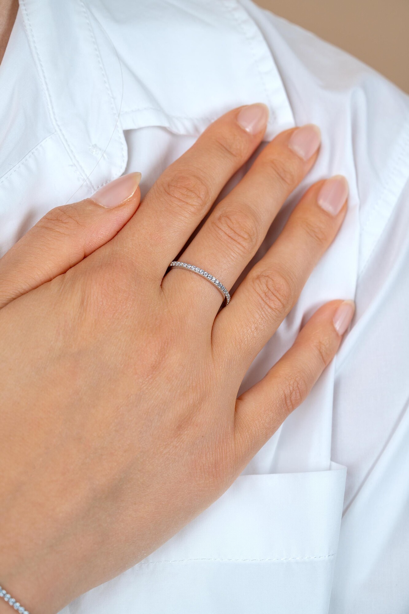 ZINZI zlv. aanschuif rijring zirconia's mt.62