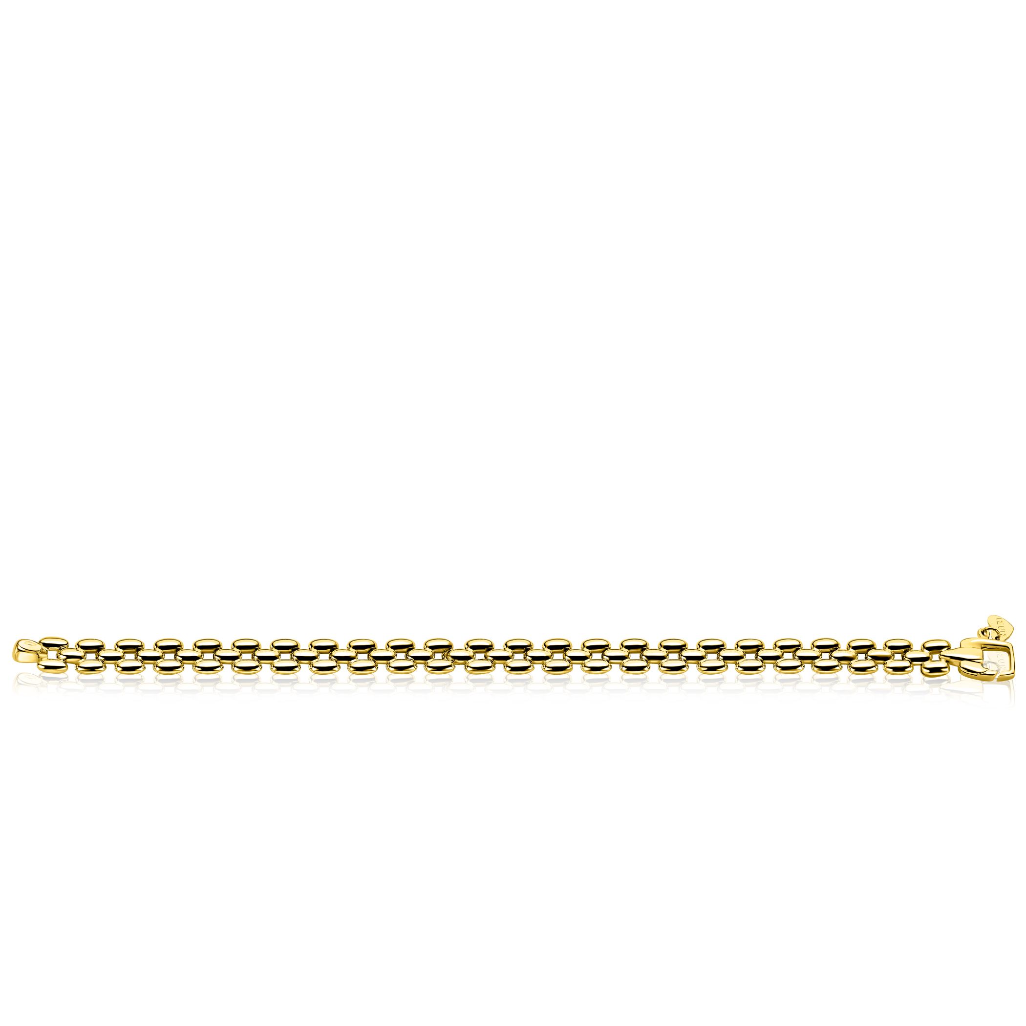 ZINZI zlv. armband gg.verg. rolex-style breed 8mm