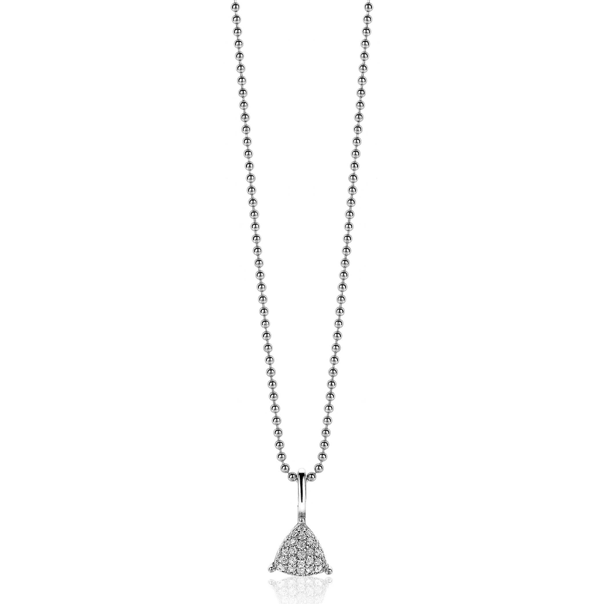 ZINZI Sterling Silver Pendant Triangle White ZIH2075