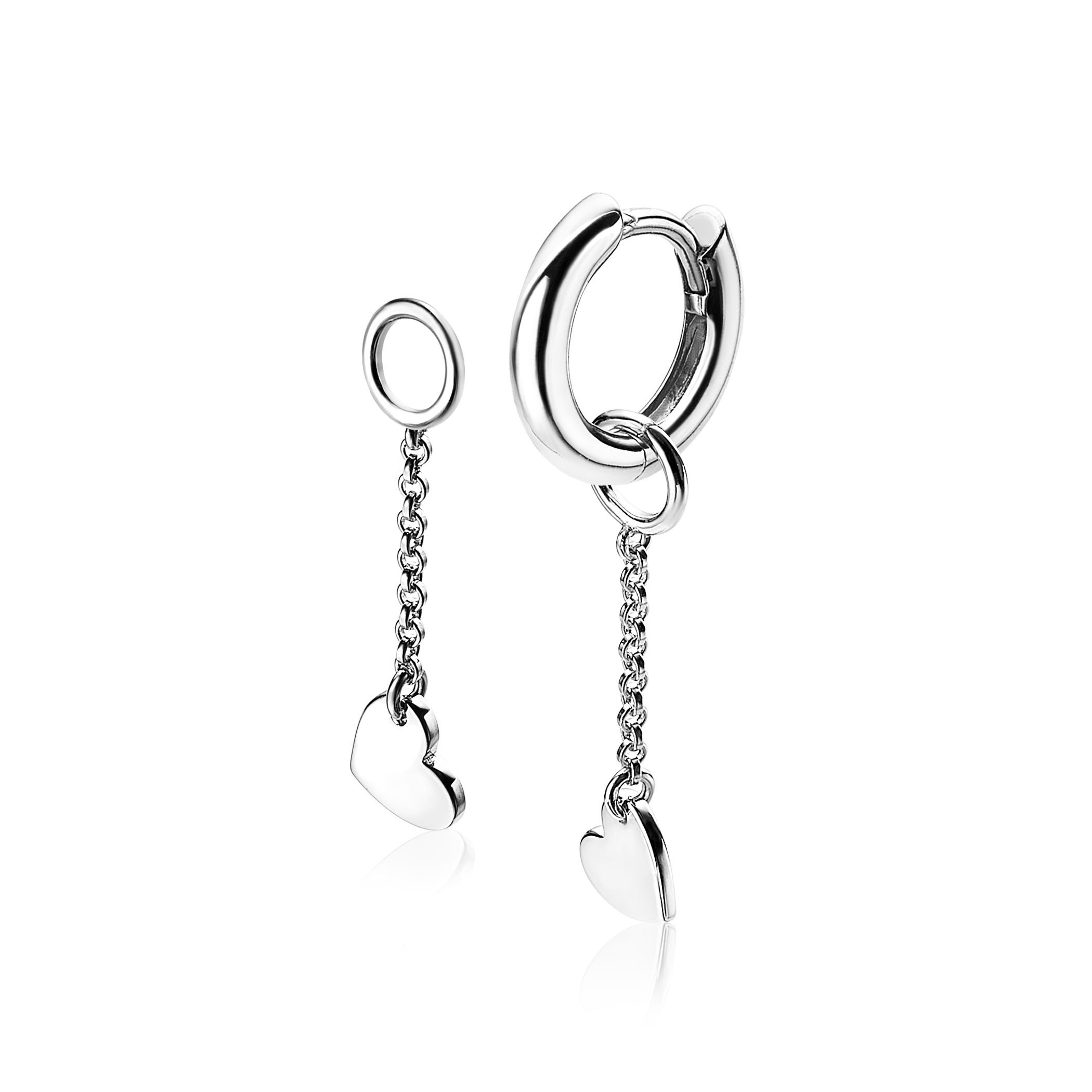 ZINZI Sterling Silver Earrings Pendants Heart ZICH1690 (excl. hoop earrings)