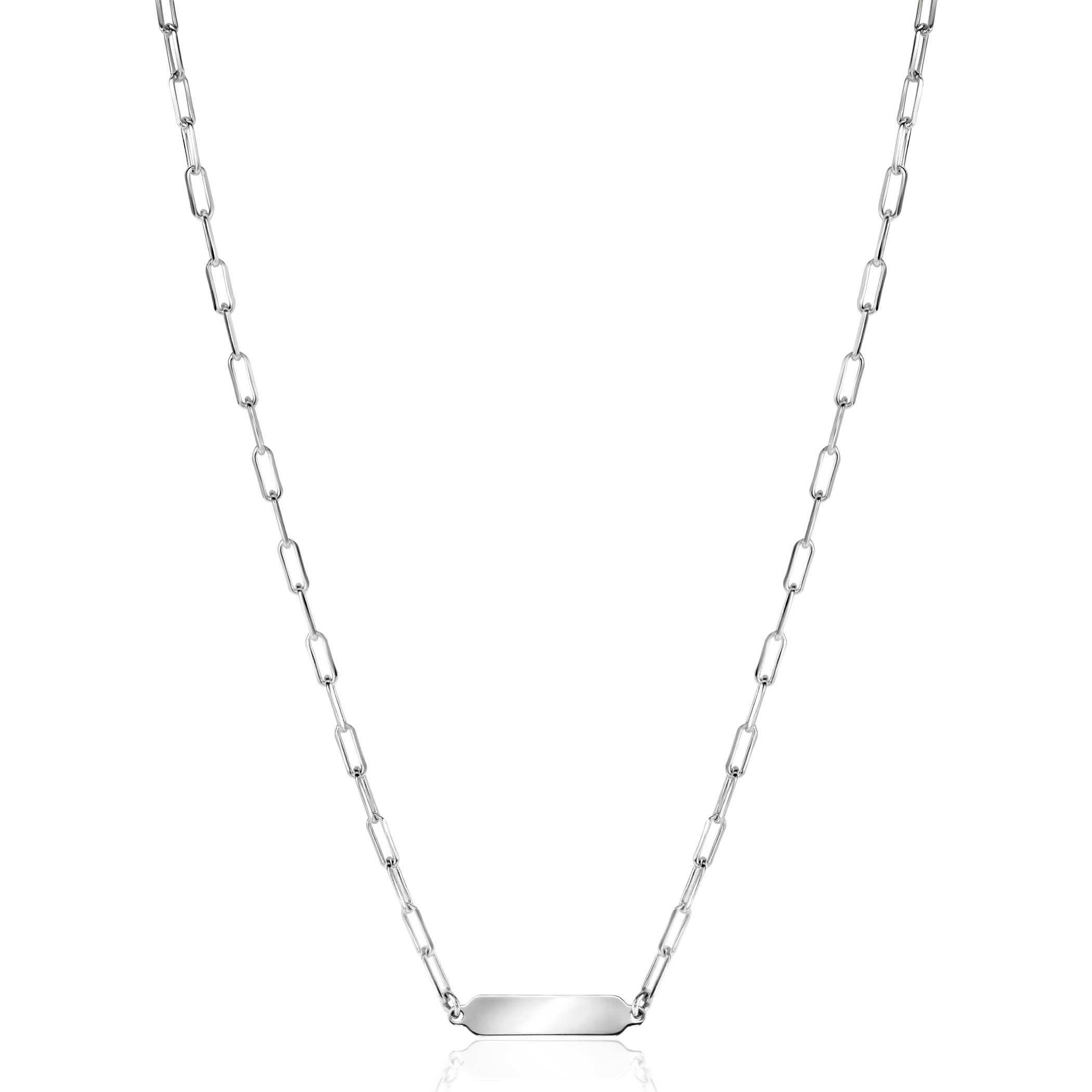 ZINZI Sterling Silver Chain Necklace with Beads and 3 Shiny Heart Charms 17-20cm ZIC2531