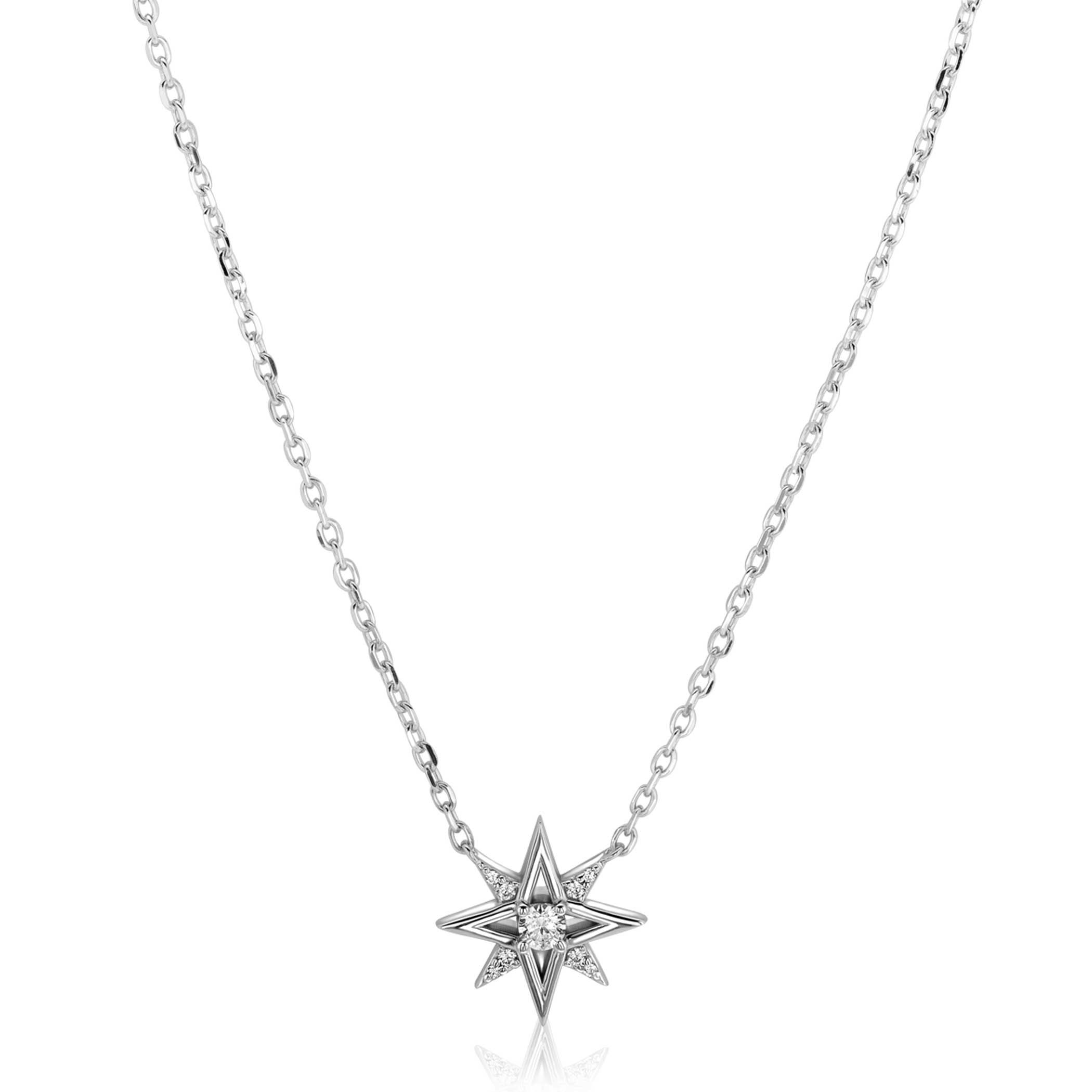 ZINZI zlv. collier met fantasie ster met zironia's