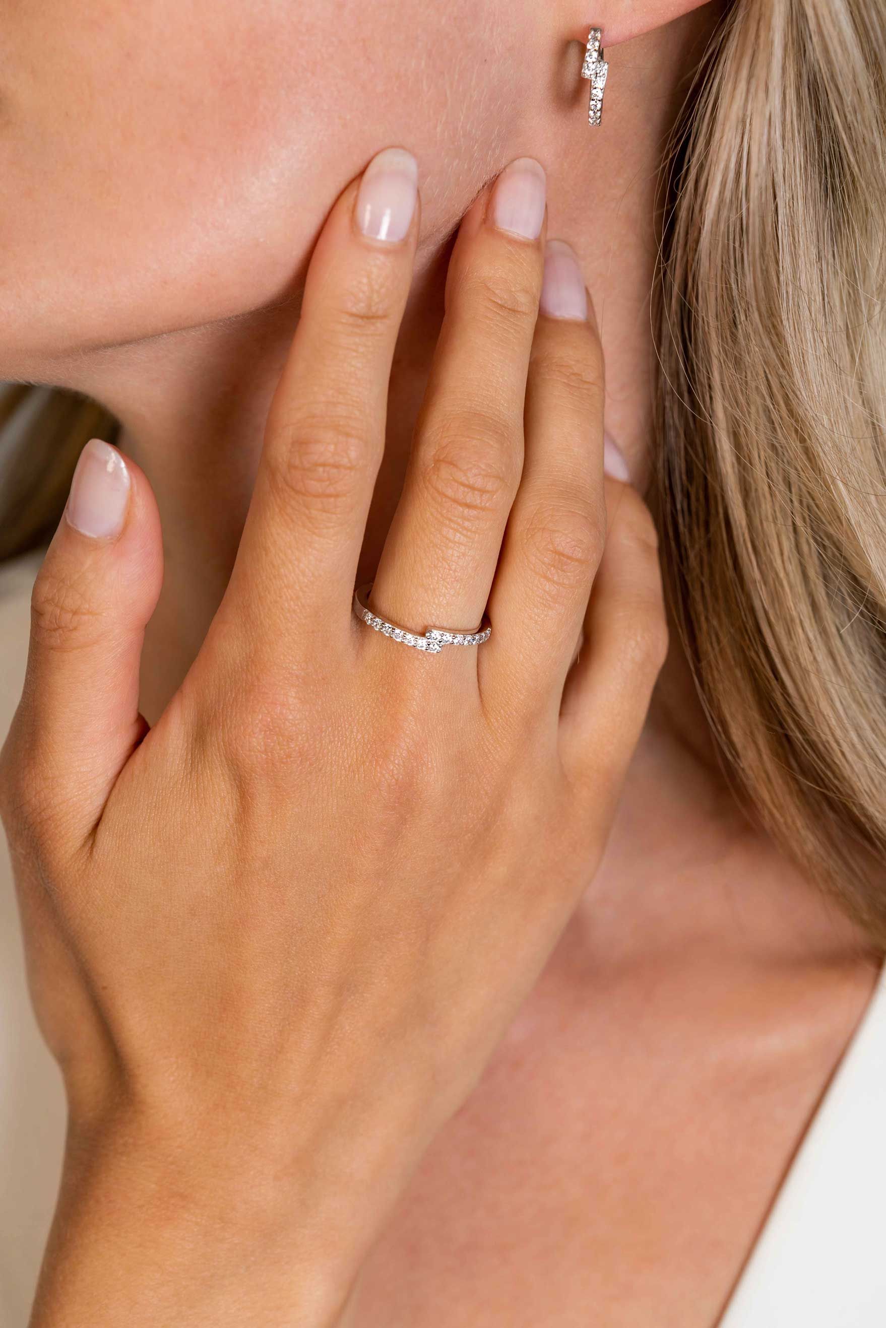 ZINZI Sterling Silver Fantasy Ring Set with White Zirconias ZIR2327
