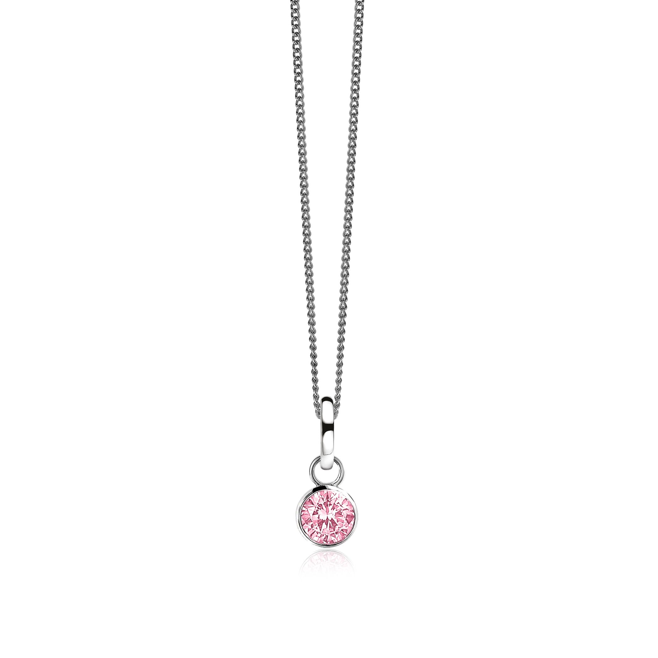 ZINZI Sterling Silver Earrings Pendants Pink ZICH186R (excl. hoop earrings)