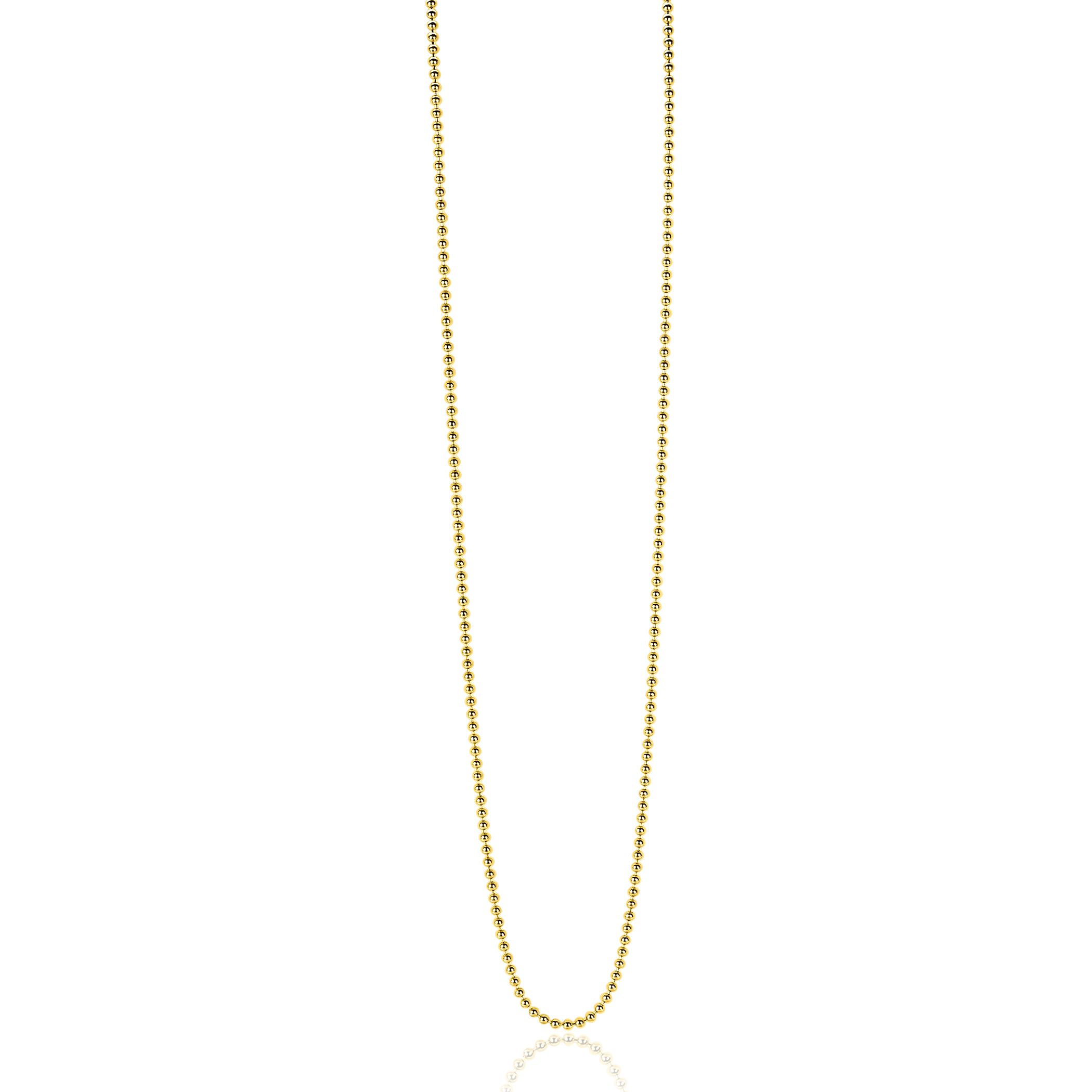 60cm ZINZI Gold Plated Sterling Silver Beads Necklace ZILC-B60G