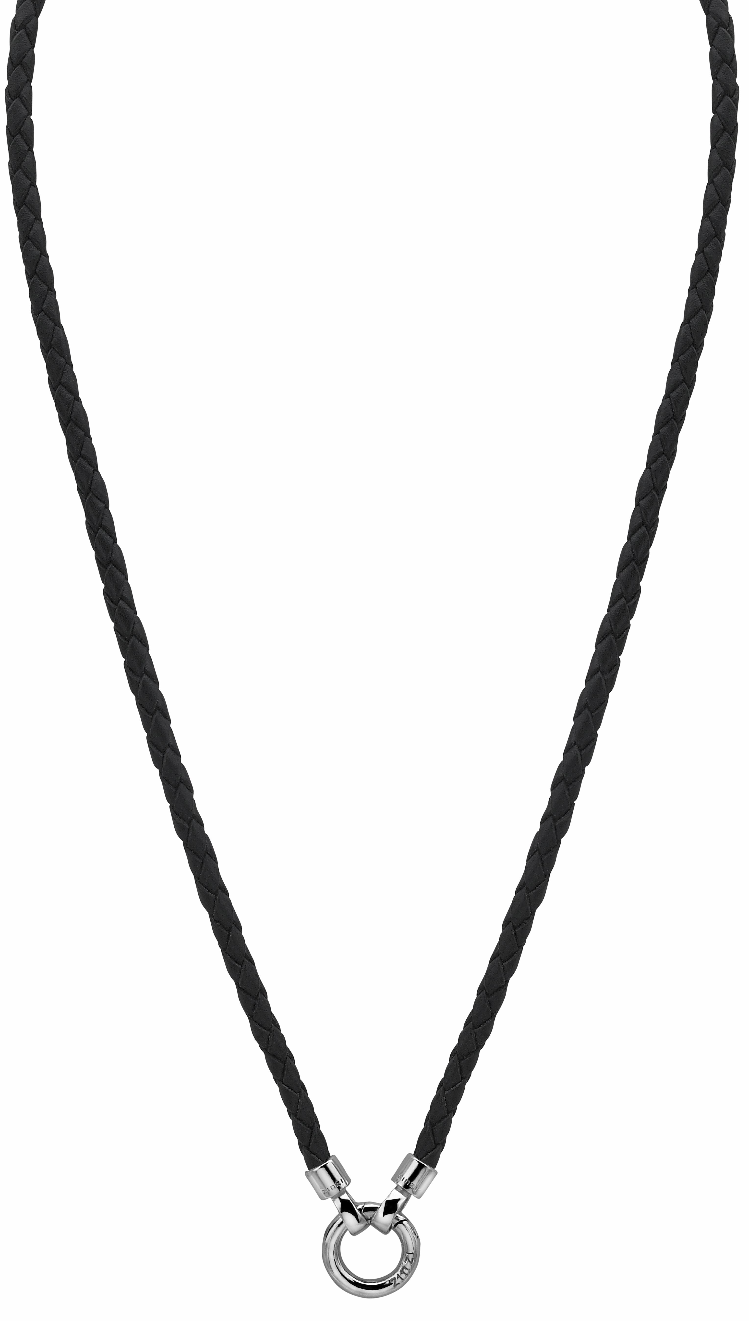 ZINZI Black Leather Necklace with Sterling Silver Clasp 90cm ZIC730Z90S