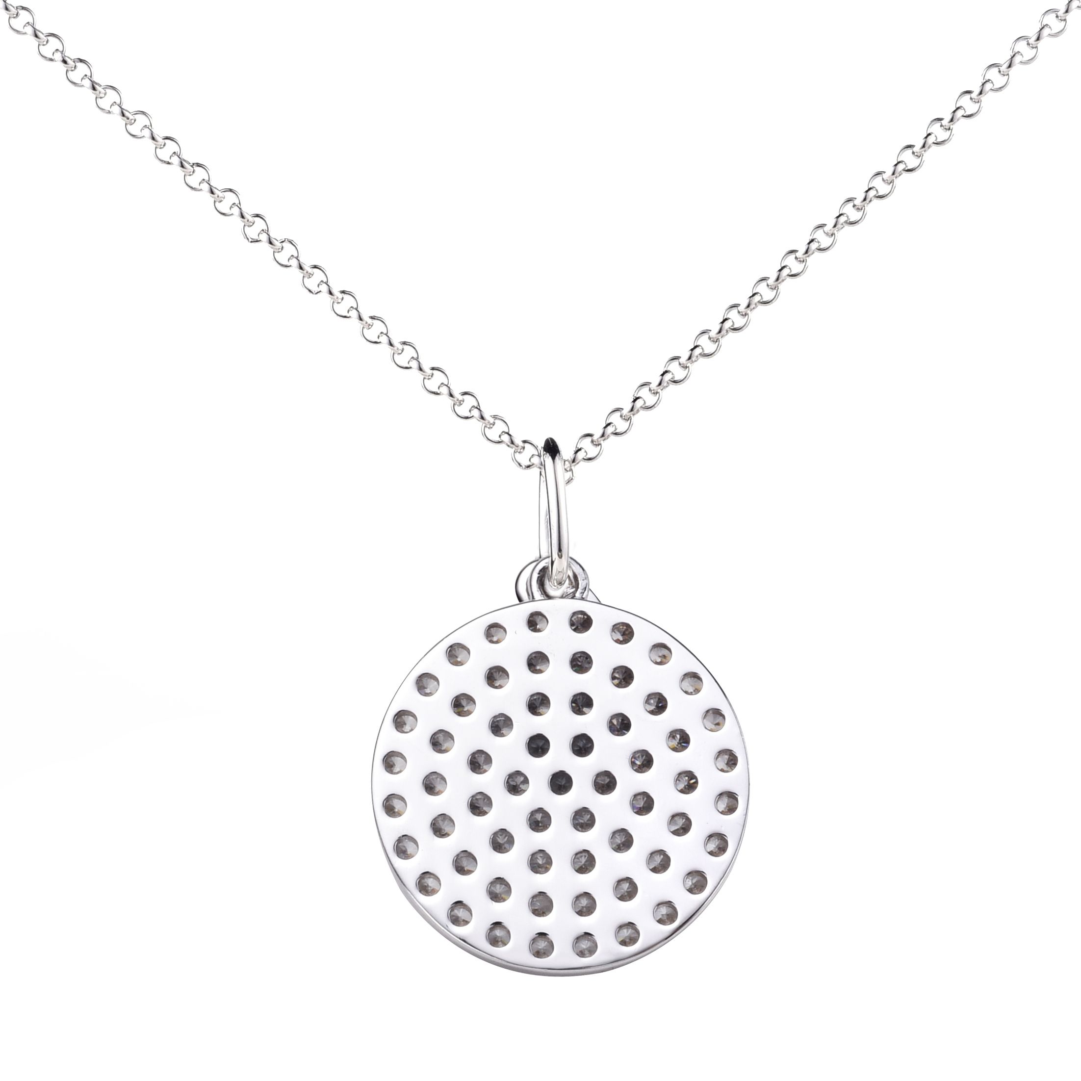 ZINZI Sterling Silver Necklace 45cm with Pendant Circle ZIC1572
