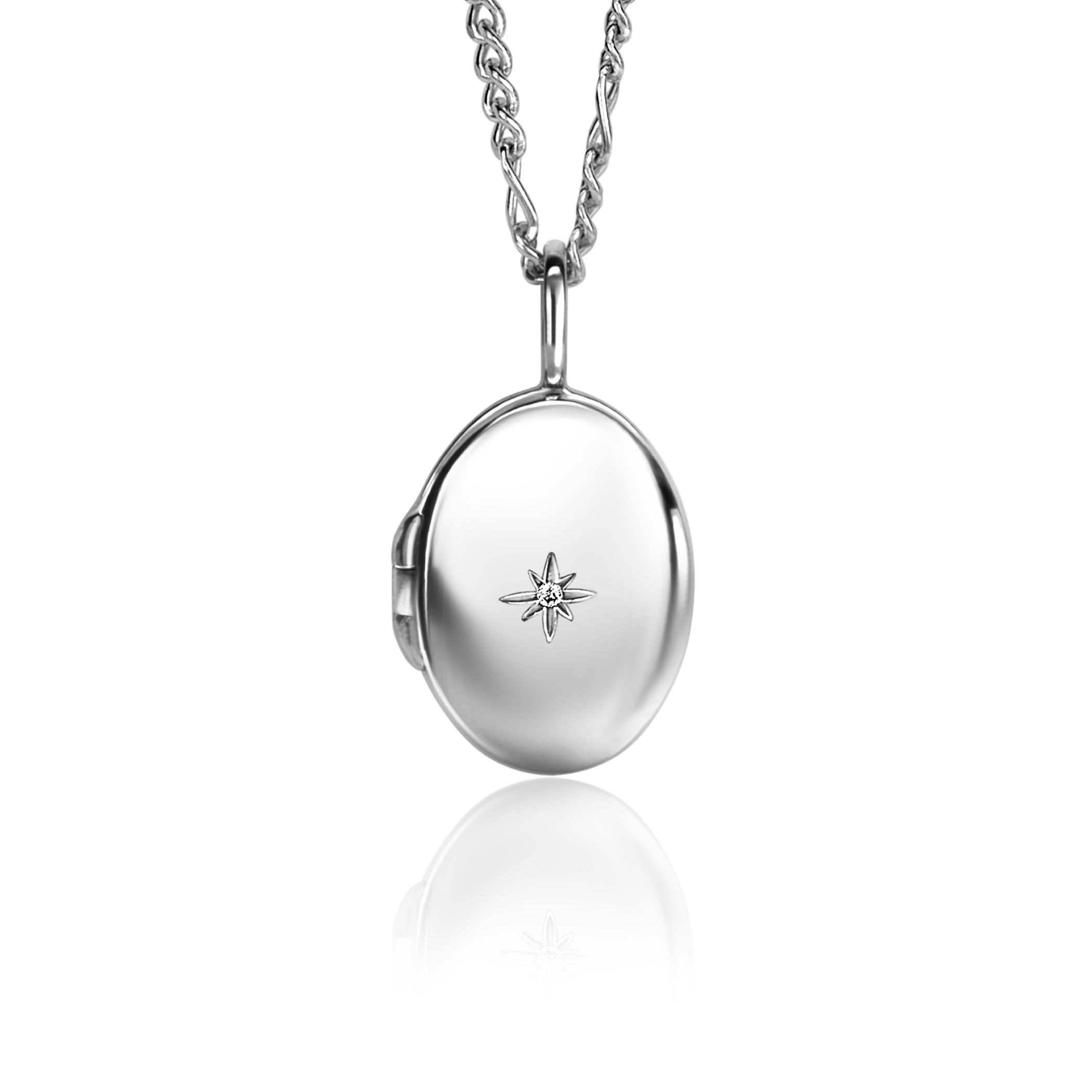 22mm ZINZI Sterling Silver Medallion Oval Set with White Zirconia ZIH2424 (excl. necklace)
