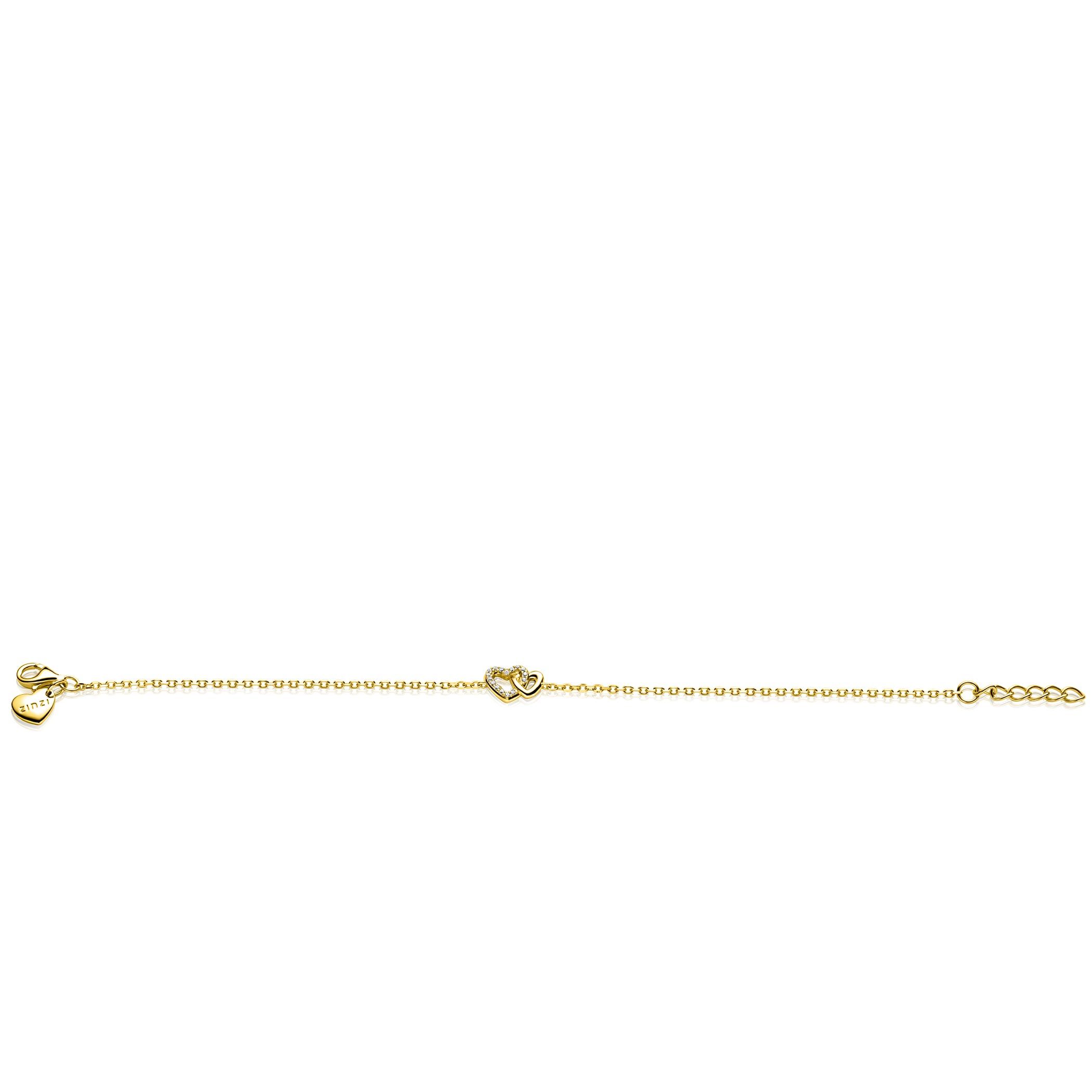ZINZI zlv.armband gg.verg.2 harten verbonden 1xzirc