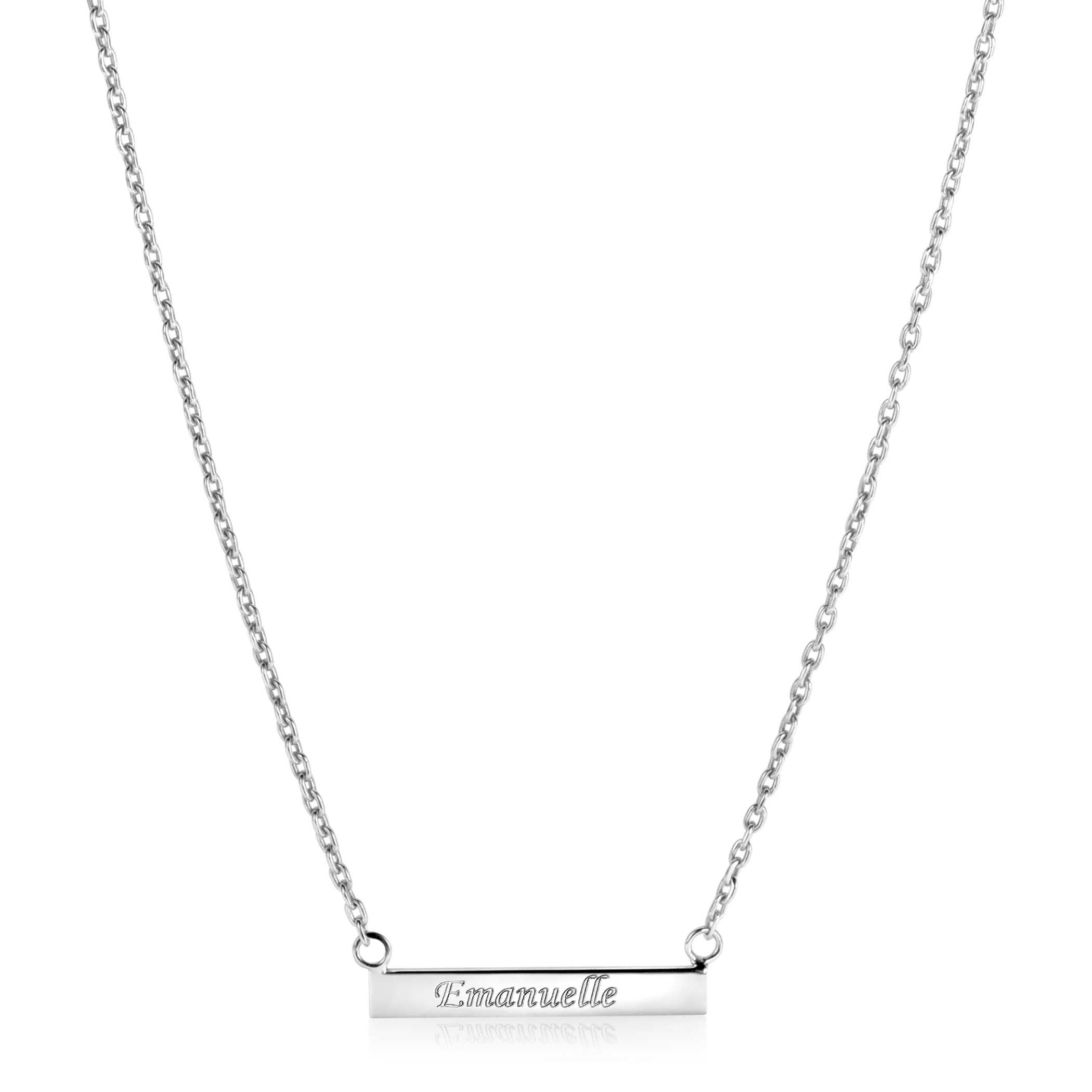 Zinzi Sterling Silver Necklace 45cm with Shiny Plate to Engrave ZIC2344