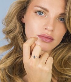 ZINZI Sterling Silver Stackable Ring White Bar Shiny ZIR1474