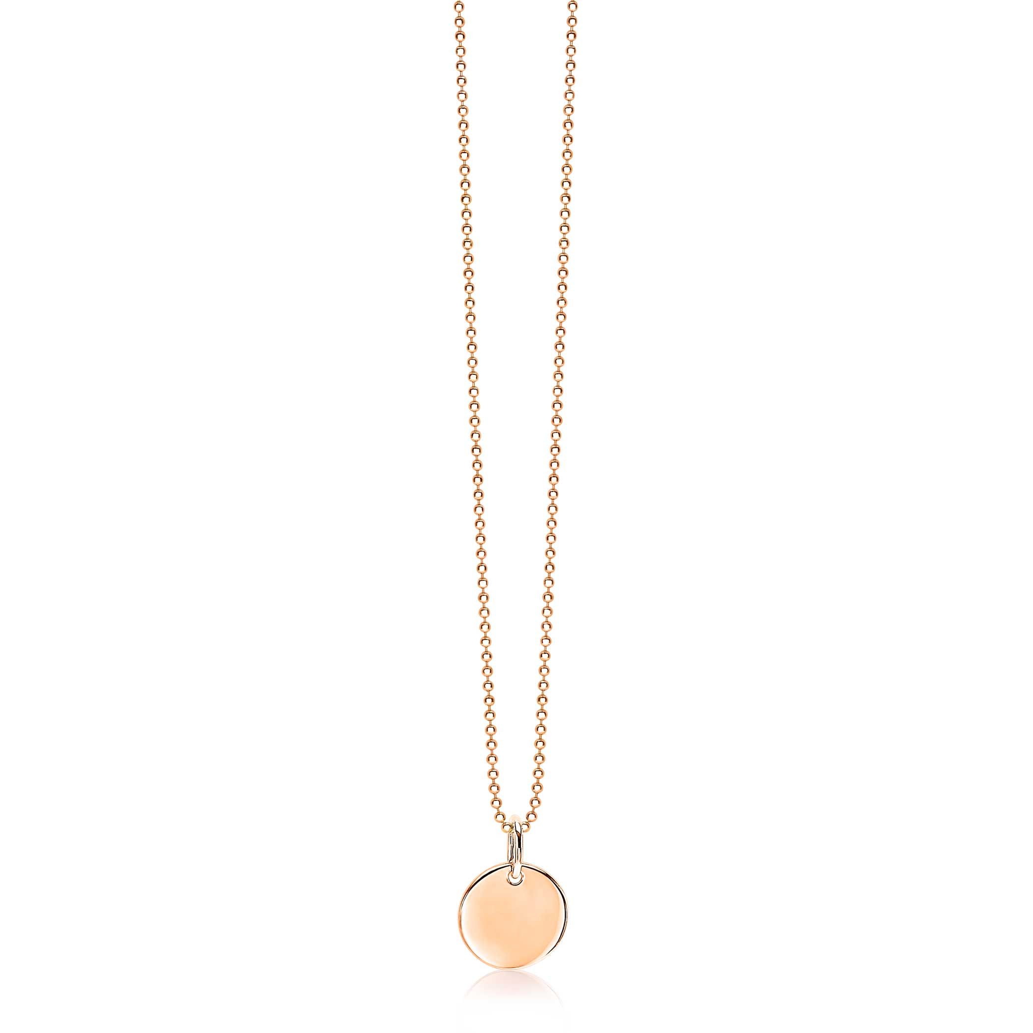 12mm ZINZI Rose Gold Plated Sterling Silver Coin Pendant ZIH1825R