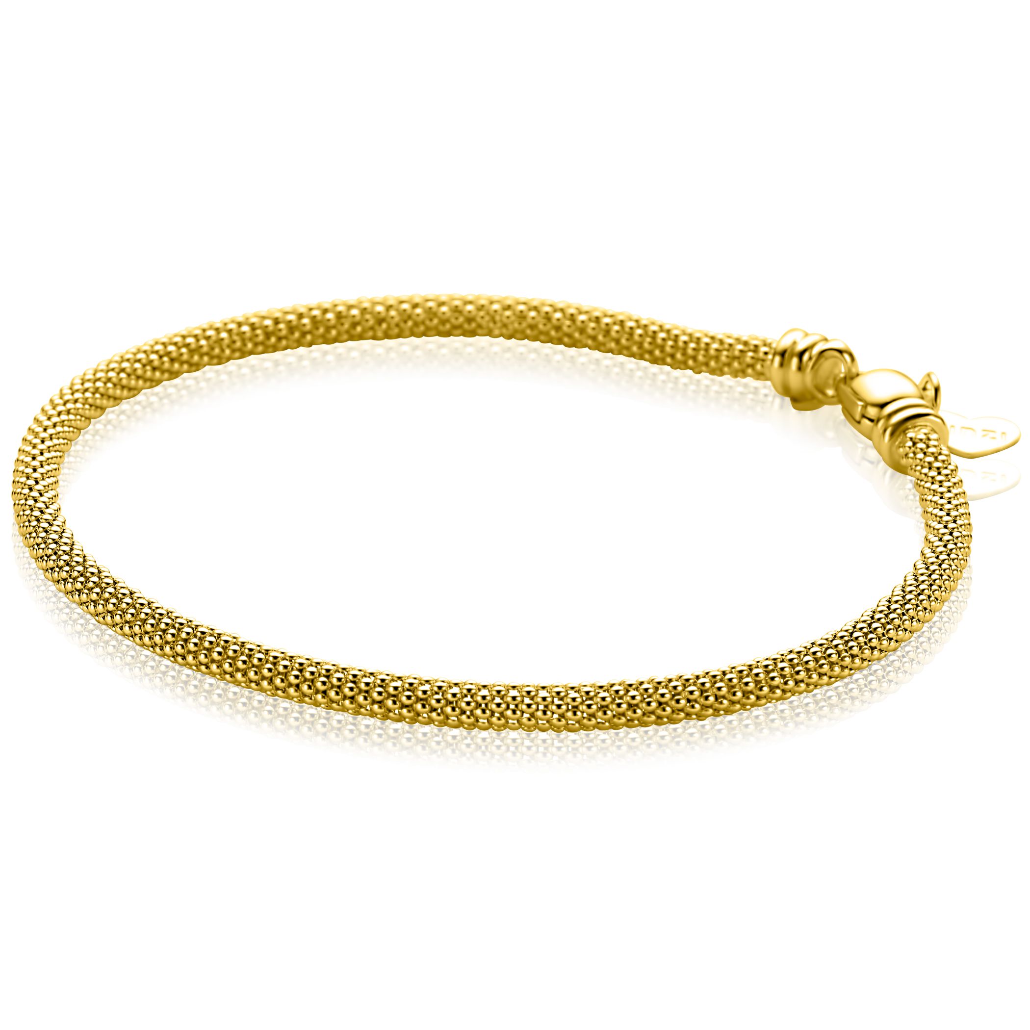 ZINZI zlv. armband gg.verg.fijne popcorn 3mm