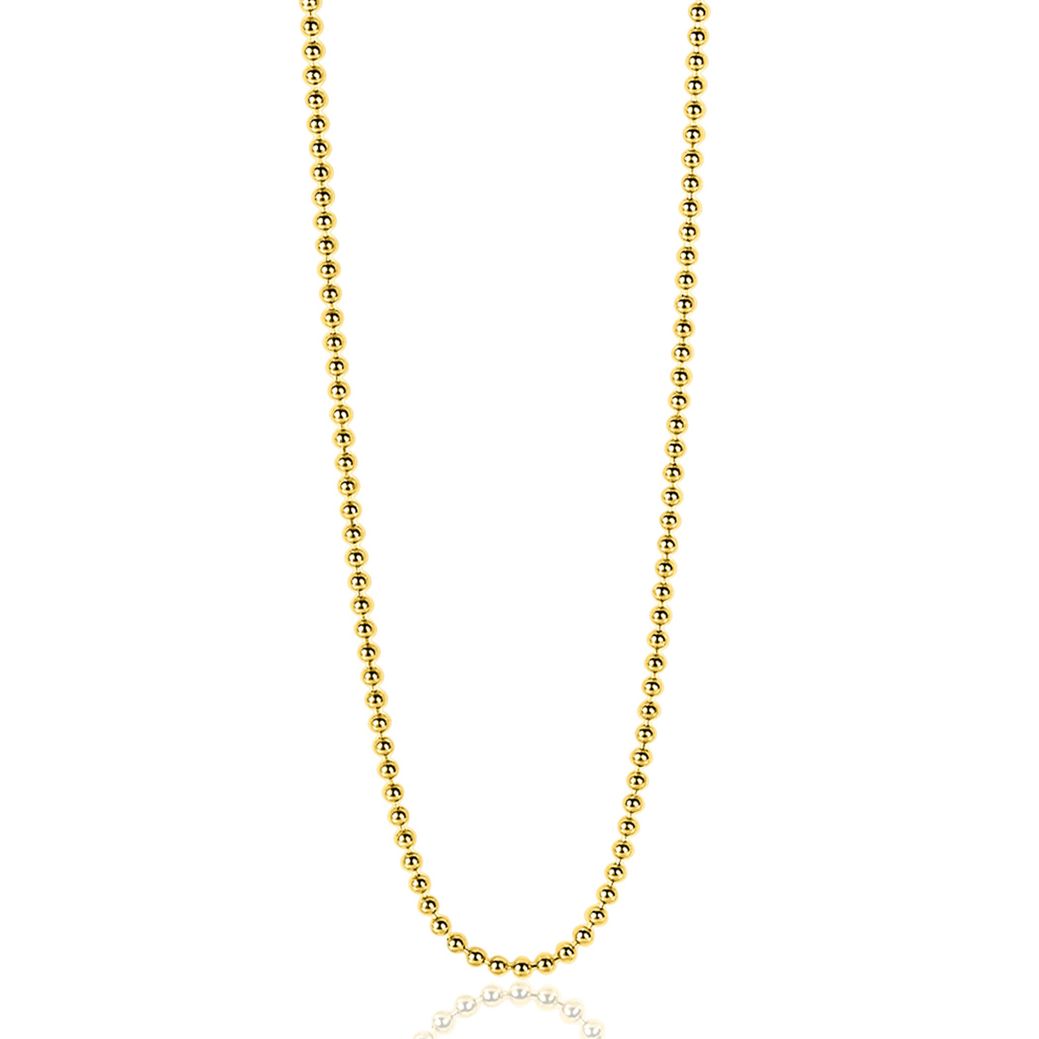 60cm ZINZI Gold Plated Sterling Silver Beads Necklace ZILC-B60G